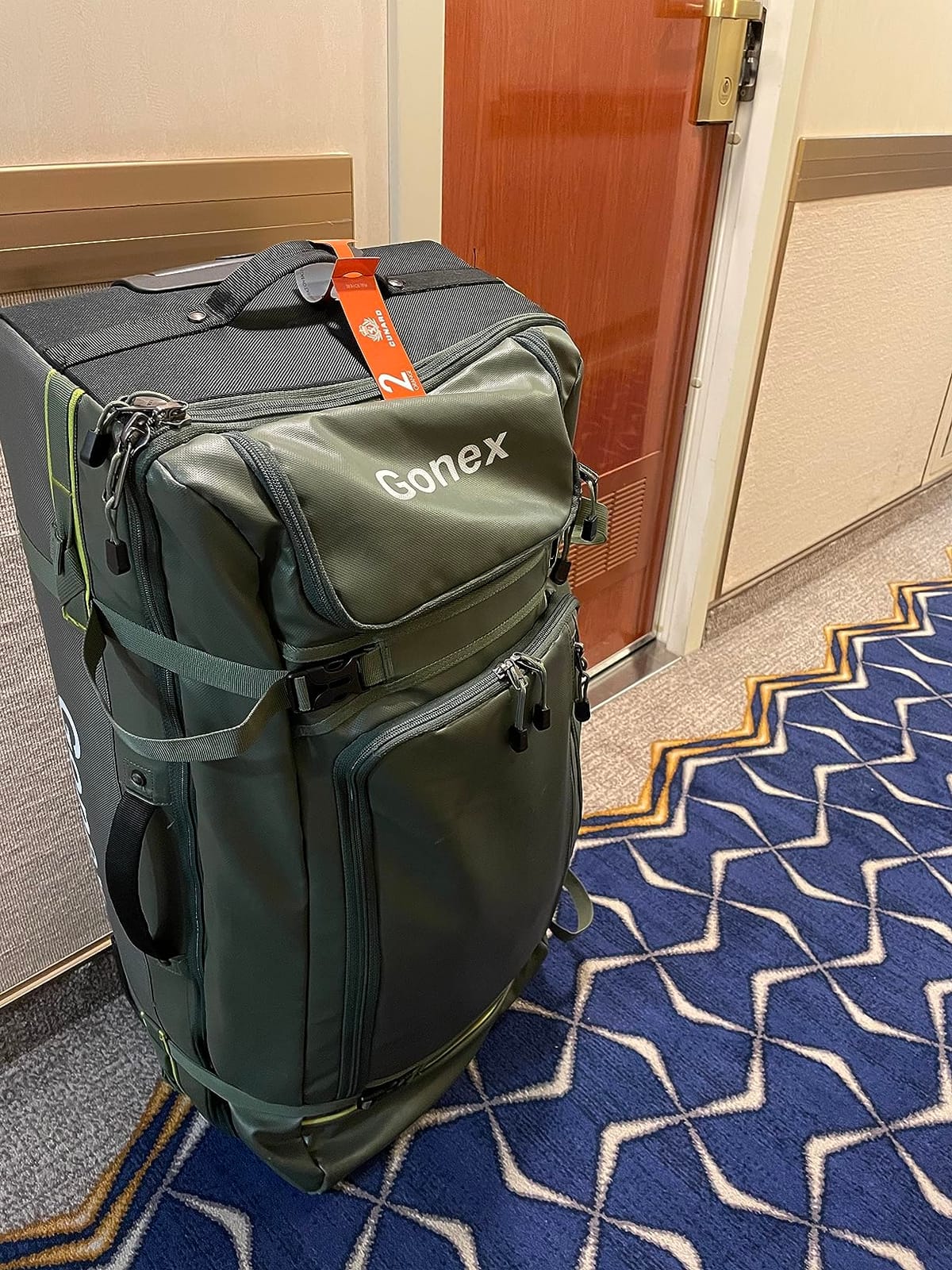Gonex Rolling Duffle Bag with Wheels, Waterproof PVC Luggage, 33 in, Olive customer photo 1