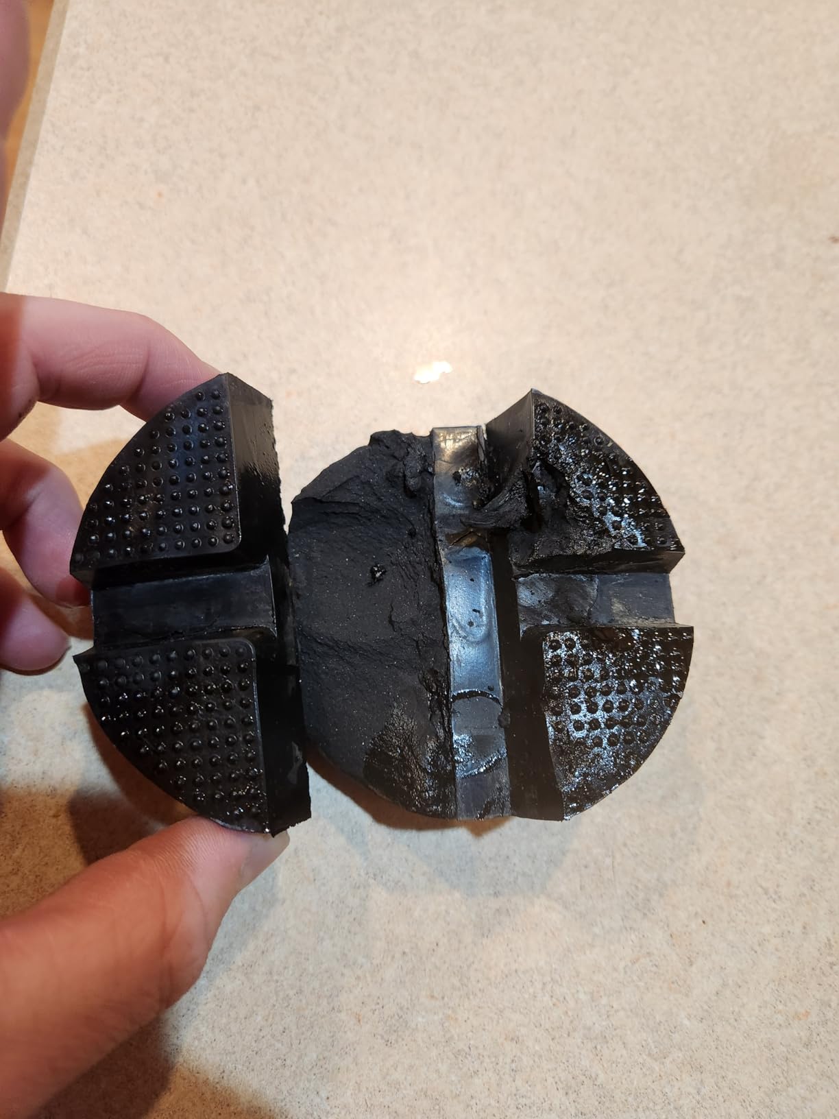 DEDC Floor Jack Pad,Universal Thickened Rubber Pinch Weld Jack Adapter Pad/Puck, Car Lift Frame Rail Protection Accessories -1 Pc customer photo 2