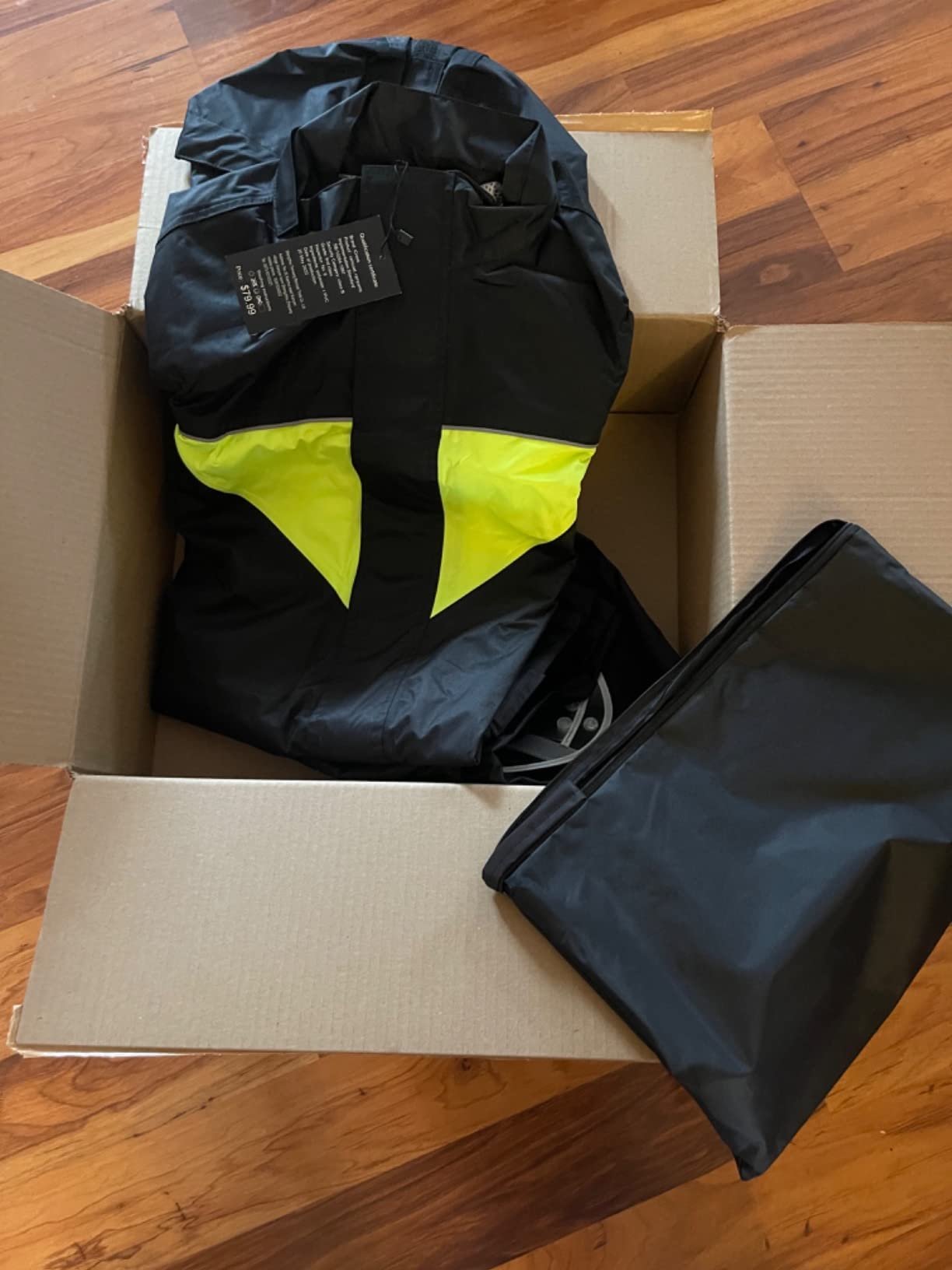 iCreek Motorcycle Rain Suit Waterproof Windproof Reflective Strip Rain Gear | Nano Oxford 500D fabric, tear-resistant, high visibility strips, adjustable brim, Unisex for riding, camping, fishing, hiking customer photo 2
