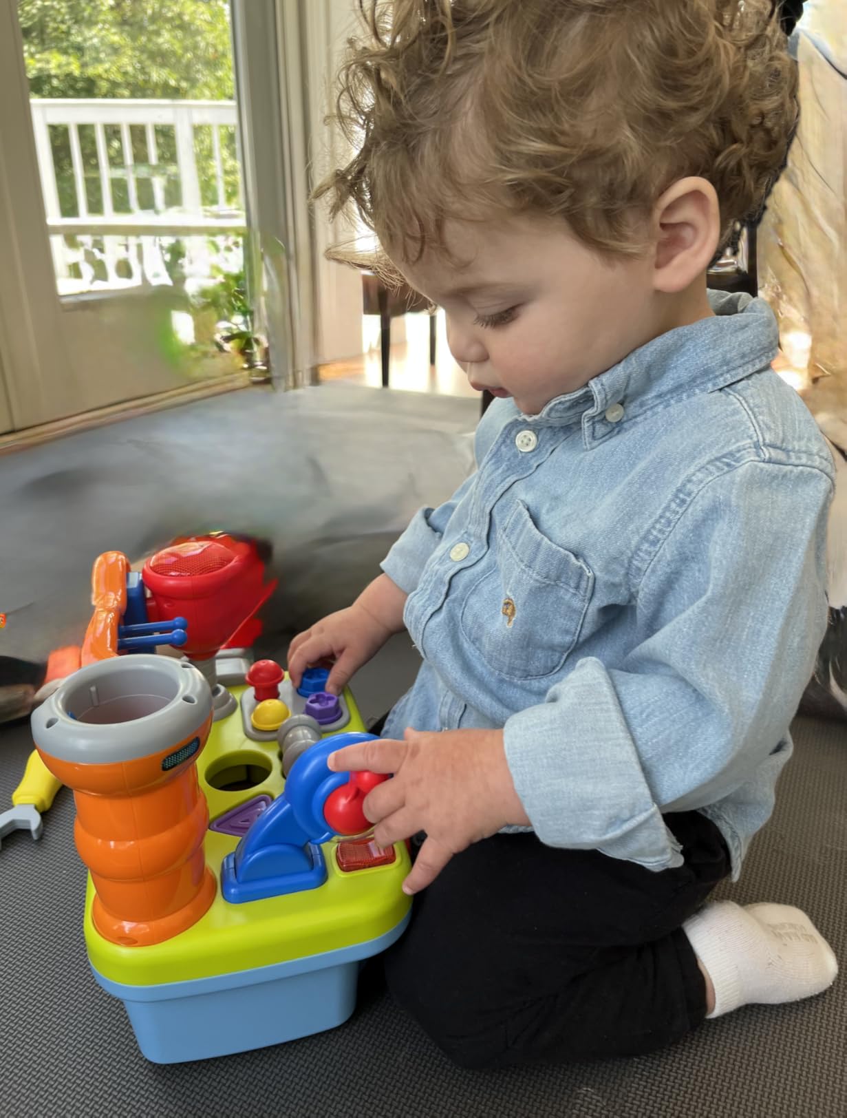 Toys for 1 Year Old Boy, Musical Toy Tool Bench, 1 2 3 Years old Boy Gifts - Montessori Toys with Sound Lights Effect, Shape Sorter, Engineer Pretend Play Workbench customer photo 2
