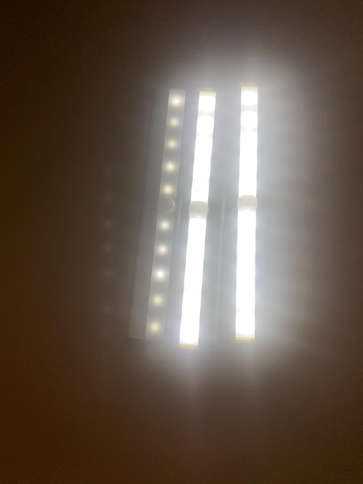 VYANLIGHT Motion Sensor LED Under Cabinet Lights, 10 LED Light Strips for Closet, Kitchen, Bathroom, Pantry - Battery Operated, Wireless, Peel and Stick, 3 Pack customer photo 1