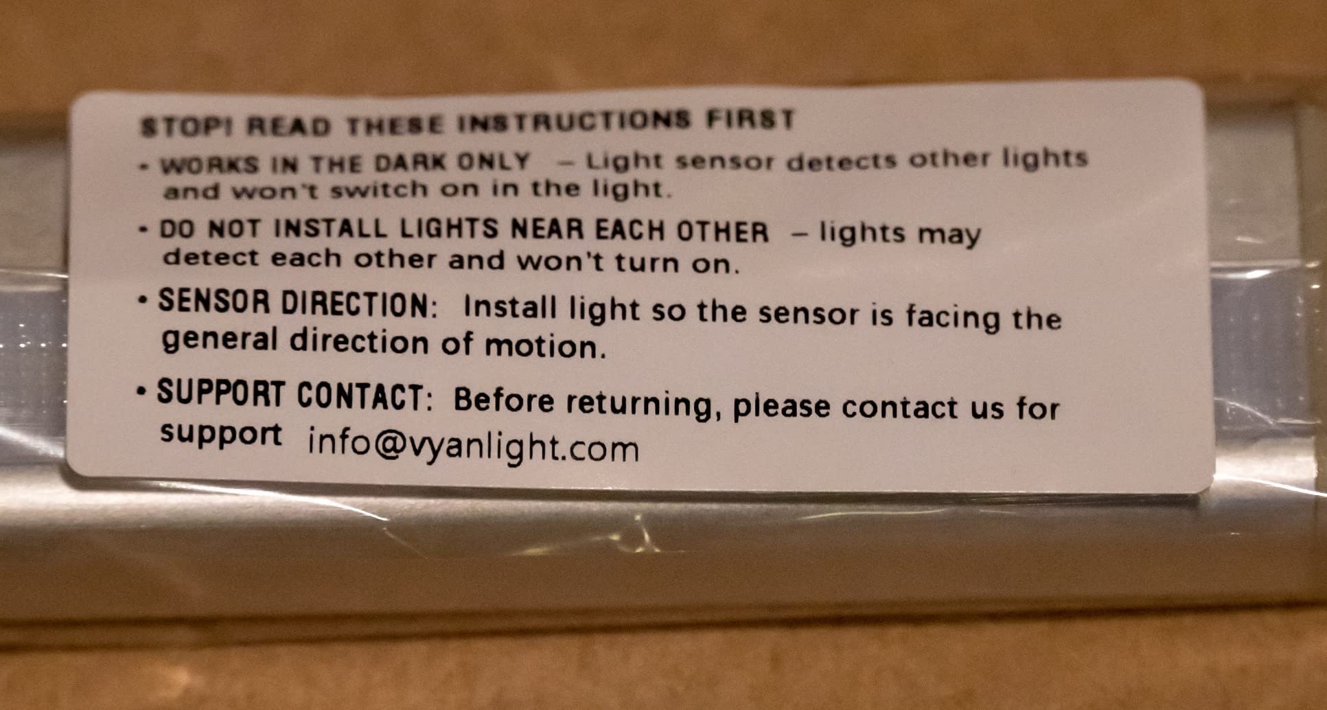 VYANLIGHT Motion Sensor LED Under Cabinet Lights, 10 LED Light Strips for Closet, Kitchen, Bathroom, Pantry - Battery Operated, Wireless, Peel and Stick, 3 Pack customer photo 2