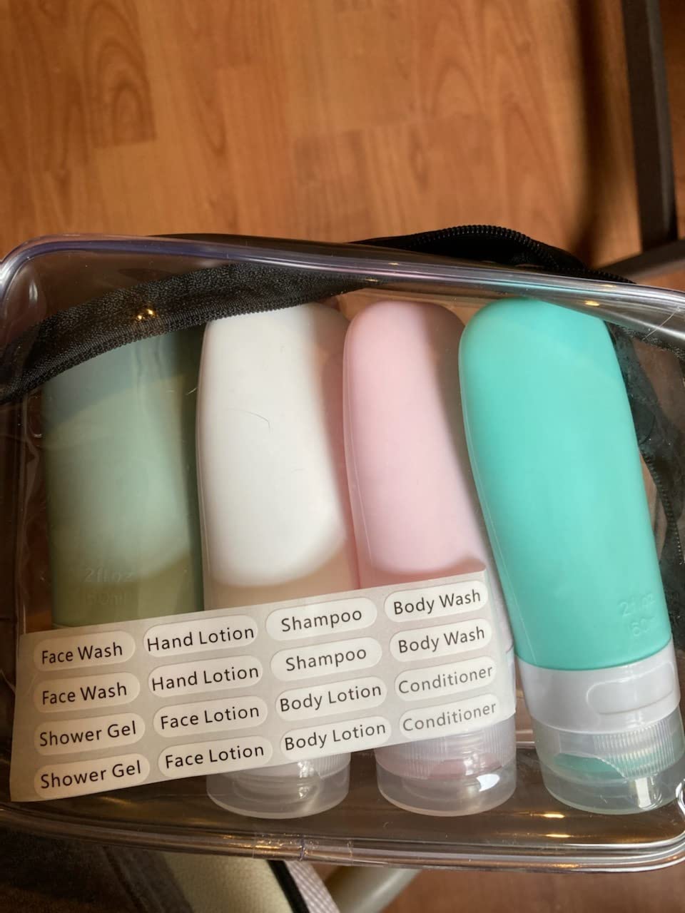 INSFIT Travel Bottles for Toiletries, TSA Approved 3oz Travel Size Containers, BPA Free Leak Proof Squeezable Silicone Tubes for Shampoo Conditioner Lotion Body Wash with Labels customer photo 1