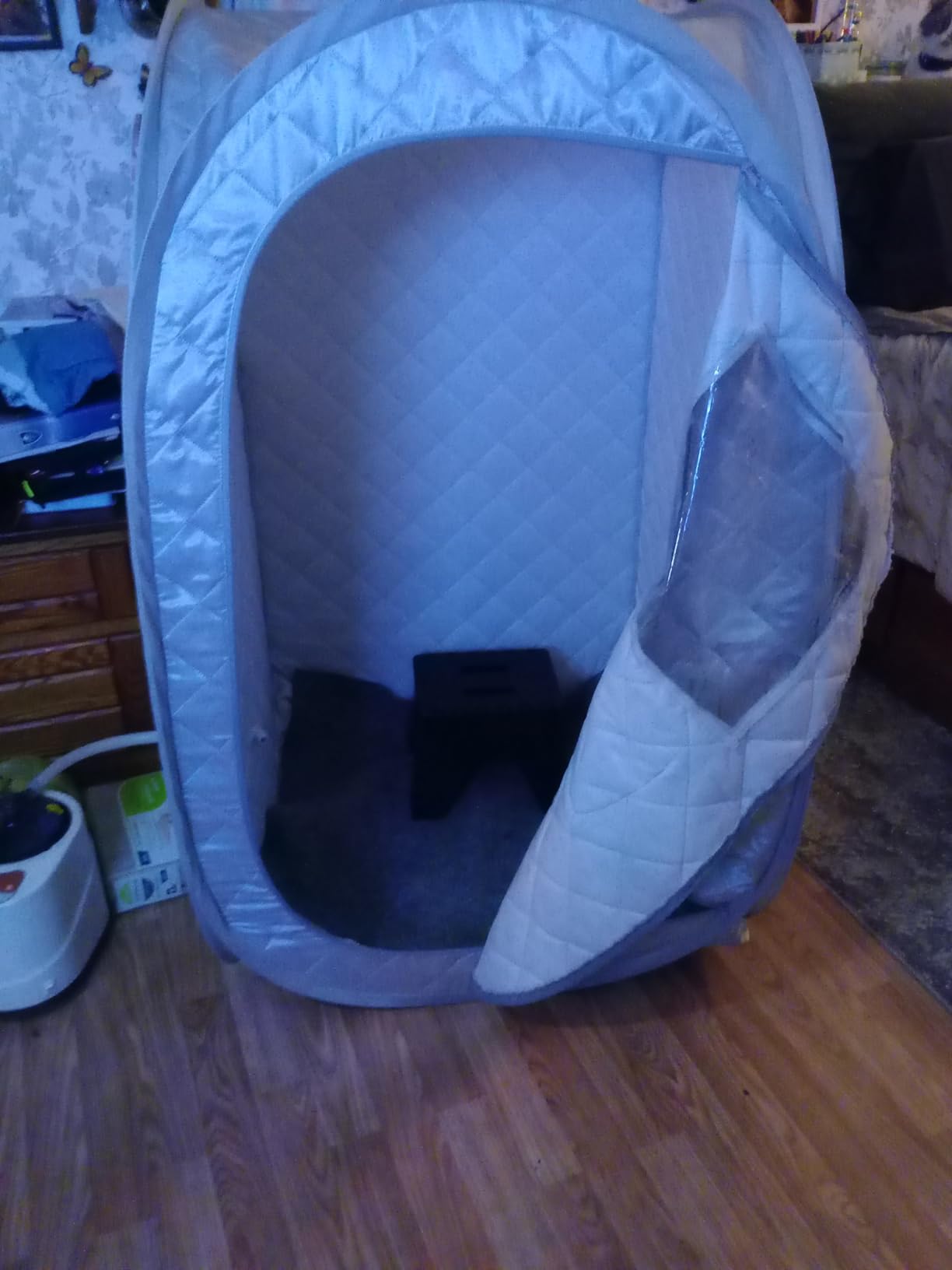 Smartmak Portable Sauna Tent, Foldable One Person Full Body Spa for Detox Therapy Without Steamer - Grey customer photo 2