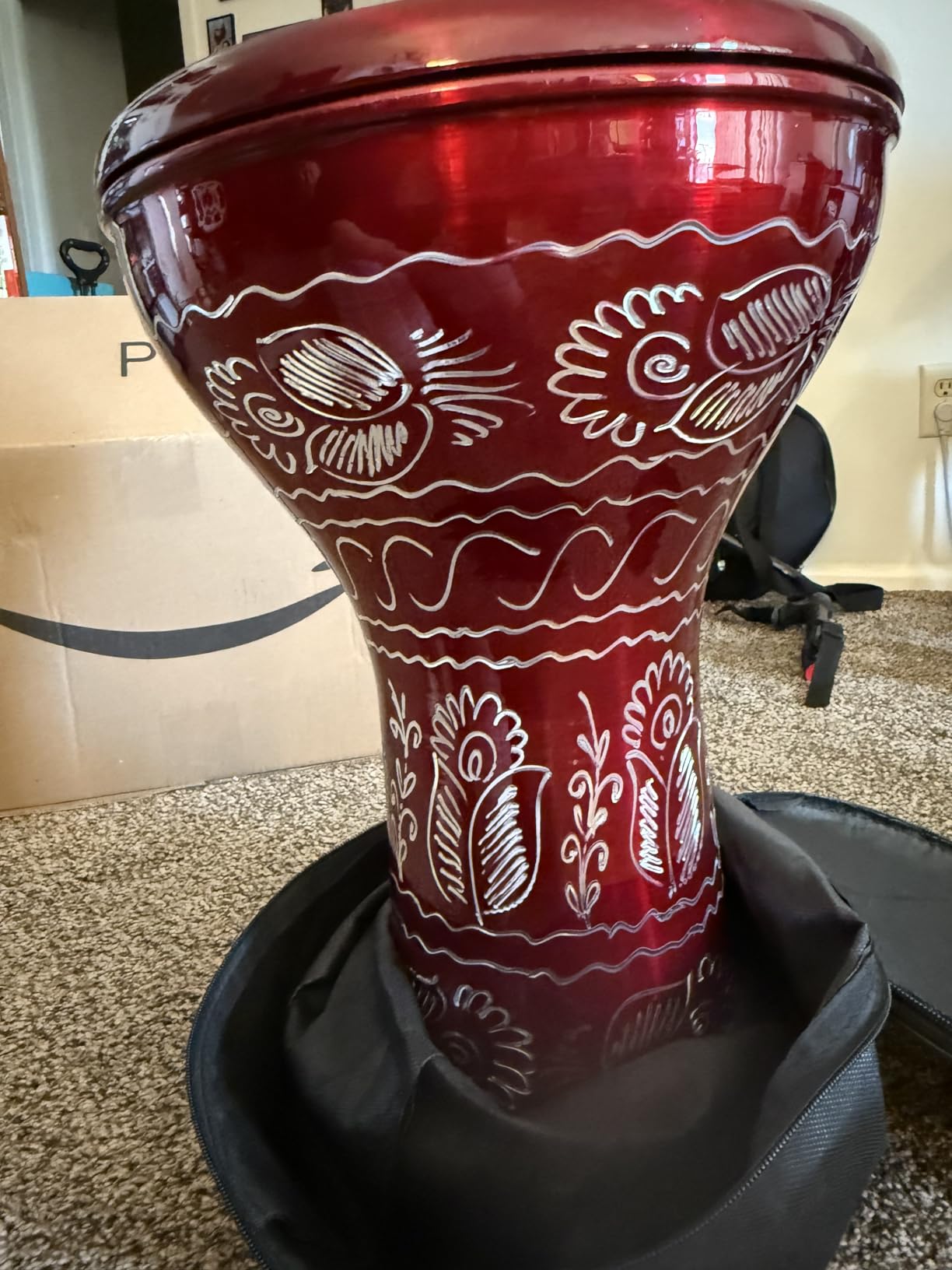 The 17'' Wave Zaza Percussion Egyptian Style Darbuka Doumbek (Black) customer photo 1