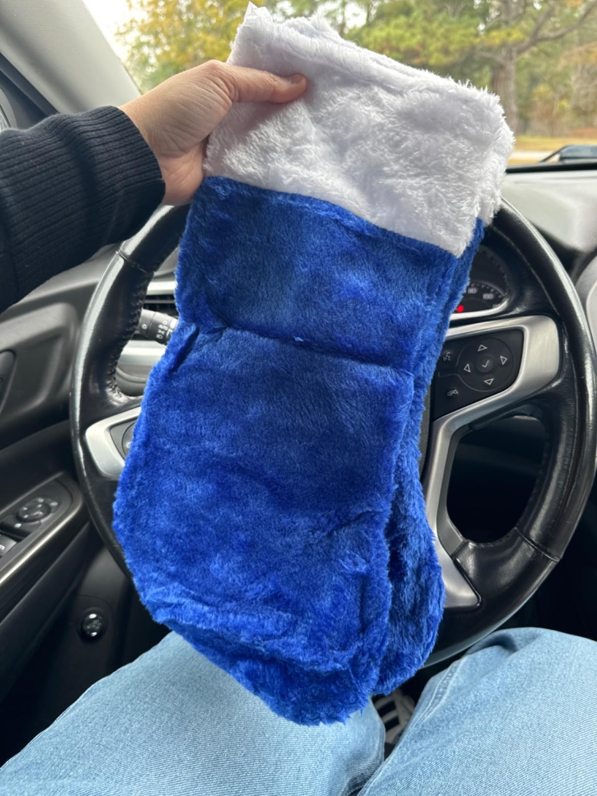Iconikal 4-Pack Blue Plush Fabric Christmas Stocking, 18-inches Tall, Festive Decor customer photo 1