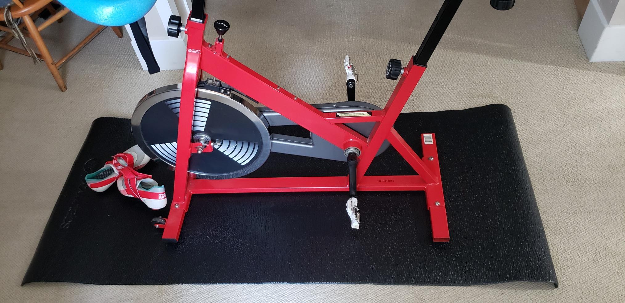Powr Labs Bike Mat Compatible with Peloton, Treadmill, Exercise Equipment, Elliptical, Walking Pad, Indoor Bike Trainers, Home Gym Workout - Protects Hardwood Floors and Carpet customer photo 1
