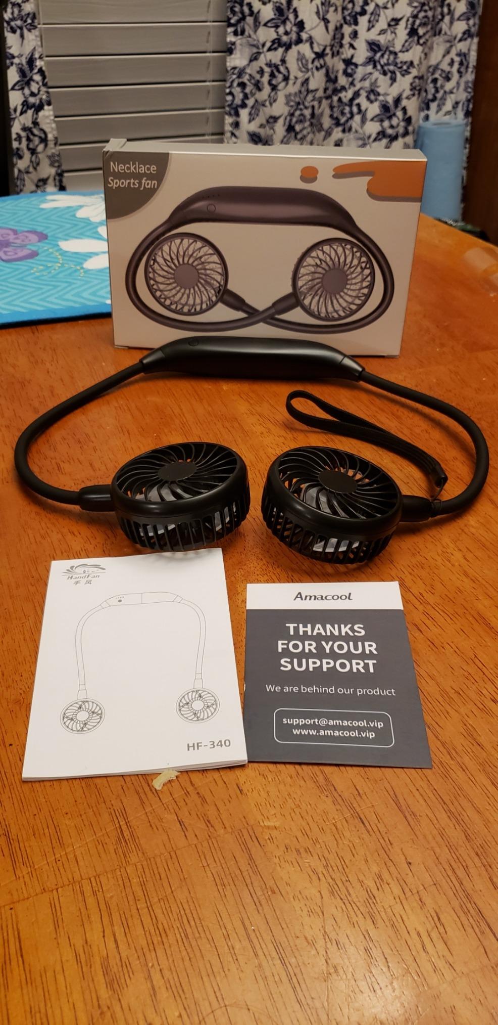 AMACOOL Portable Neck Fan, Lightweight Wearable with Hands-Free Comfort customer photo 2