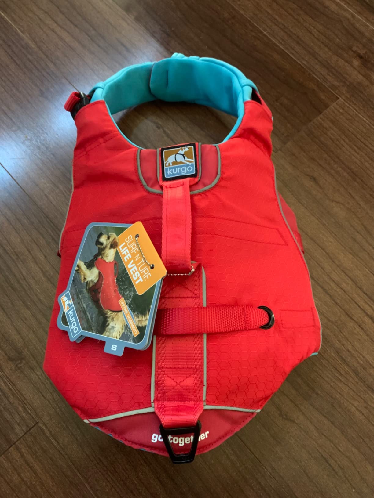 Kurgo Surf n' Turf Life Jacket, Chili Red, Extra Large | Life Vest for Active Water Dogs, 2 Control Handles, 3 Adjustment Points, Reflective Trim, Leash Attachment, Machine Washable customer photo 2