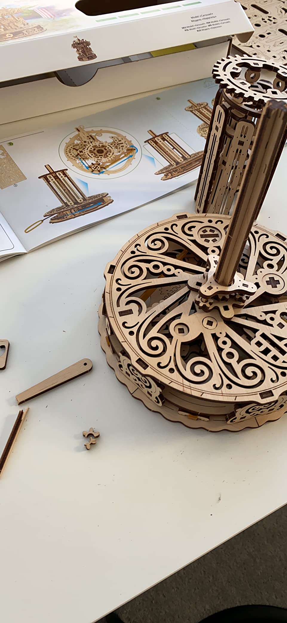Carousel 3D Wooden Puzzles for Adults - Mechanical 3D Model Self-Assembling Craft DIY Kit customer photo 2
