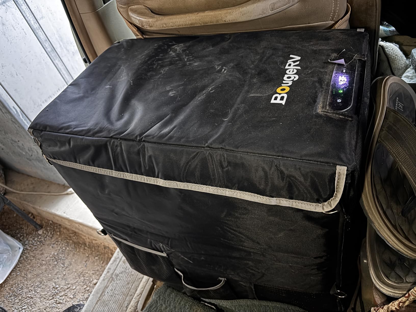 BougeRV 53 Quart Insulated Protective Cover, 12 Volt Portable Refrigerator Cover, Car Freezer Cover (Refrigerator NOT Included) customer photo 1