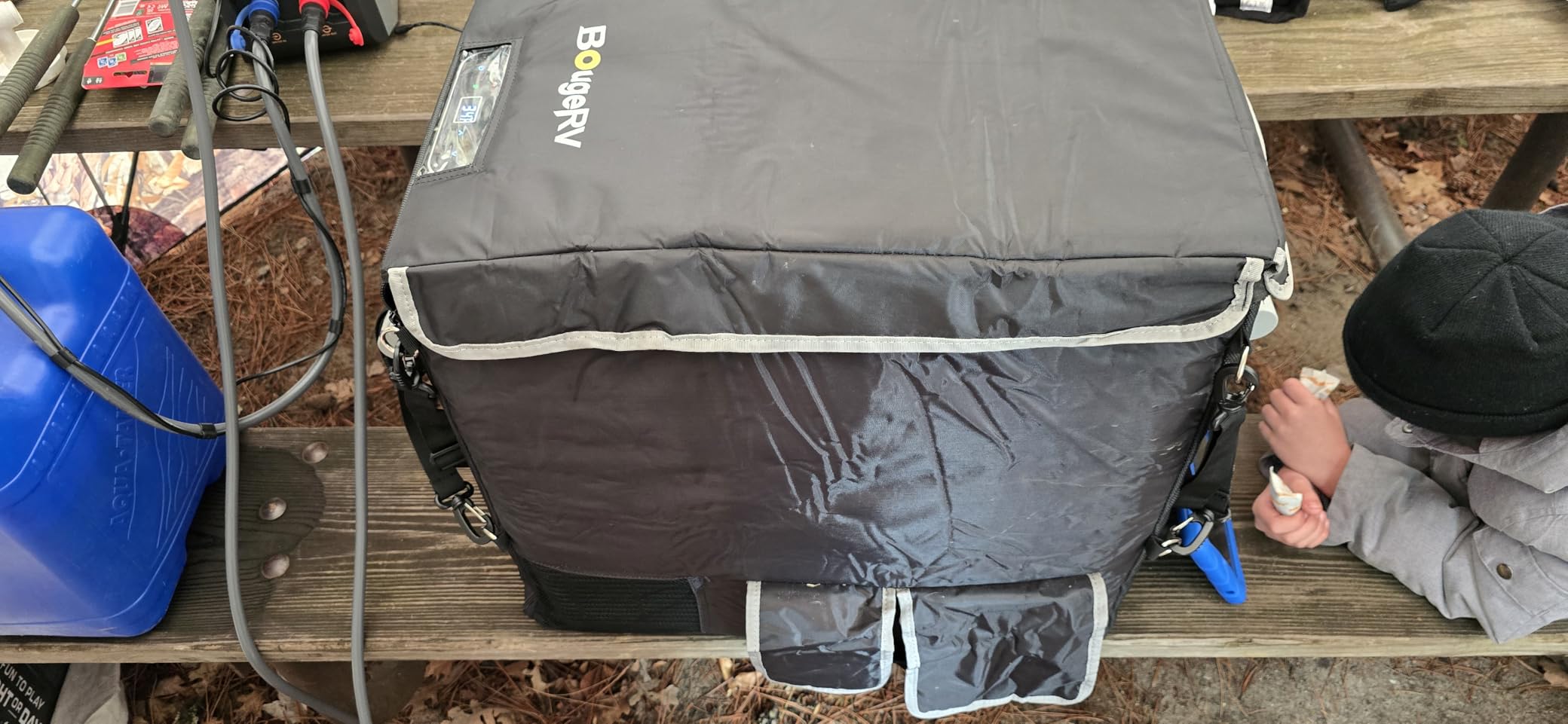 BougeRV 53 Quart Insulated Protective Cover, 12 Volt Portable Refrigerator Cover, Car Freezer Cover (Refrigerator NOT Included) customer photo 2