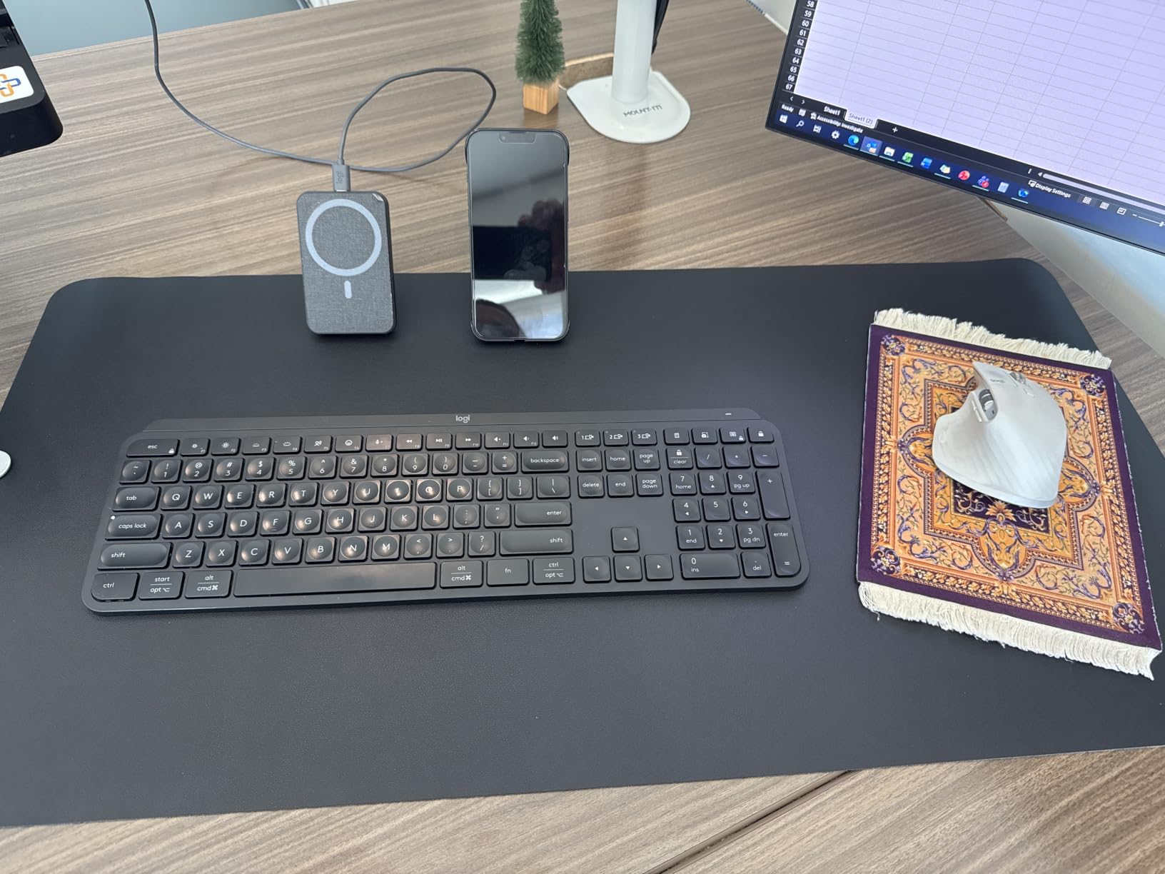 YSAGi Non-Slip Leather Desk Pad, Waterproof Laptop Computer Desk Keyboard Mat, Table Protector Blotter Mat, Large Mouse Pad for Office/Work/Home/Decor(Dark Brown, 31.5