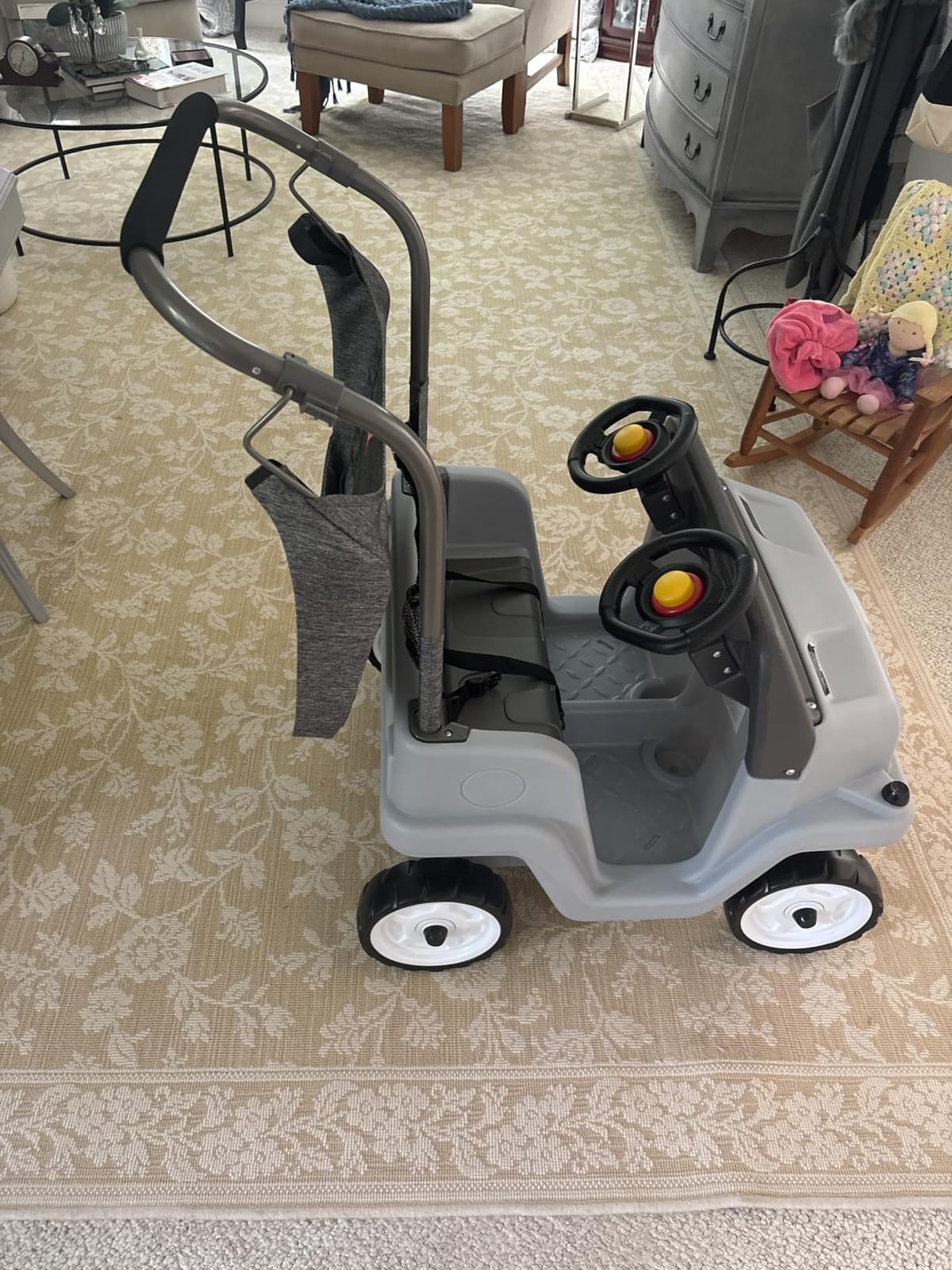 Step2 Side-by-Side Push Around SUV, 2-Seater Kids Push Car with Seat Belts, Dual Steering Wheels & Horns, Adjustable Canopy, Ages 18 months-5 years, Max 100 lbs., Durable Plastic, Blue customer photo 1