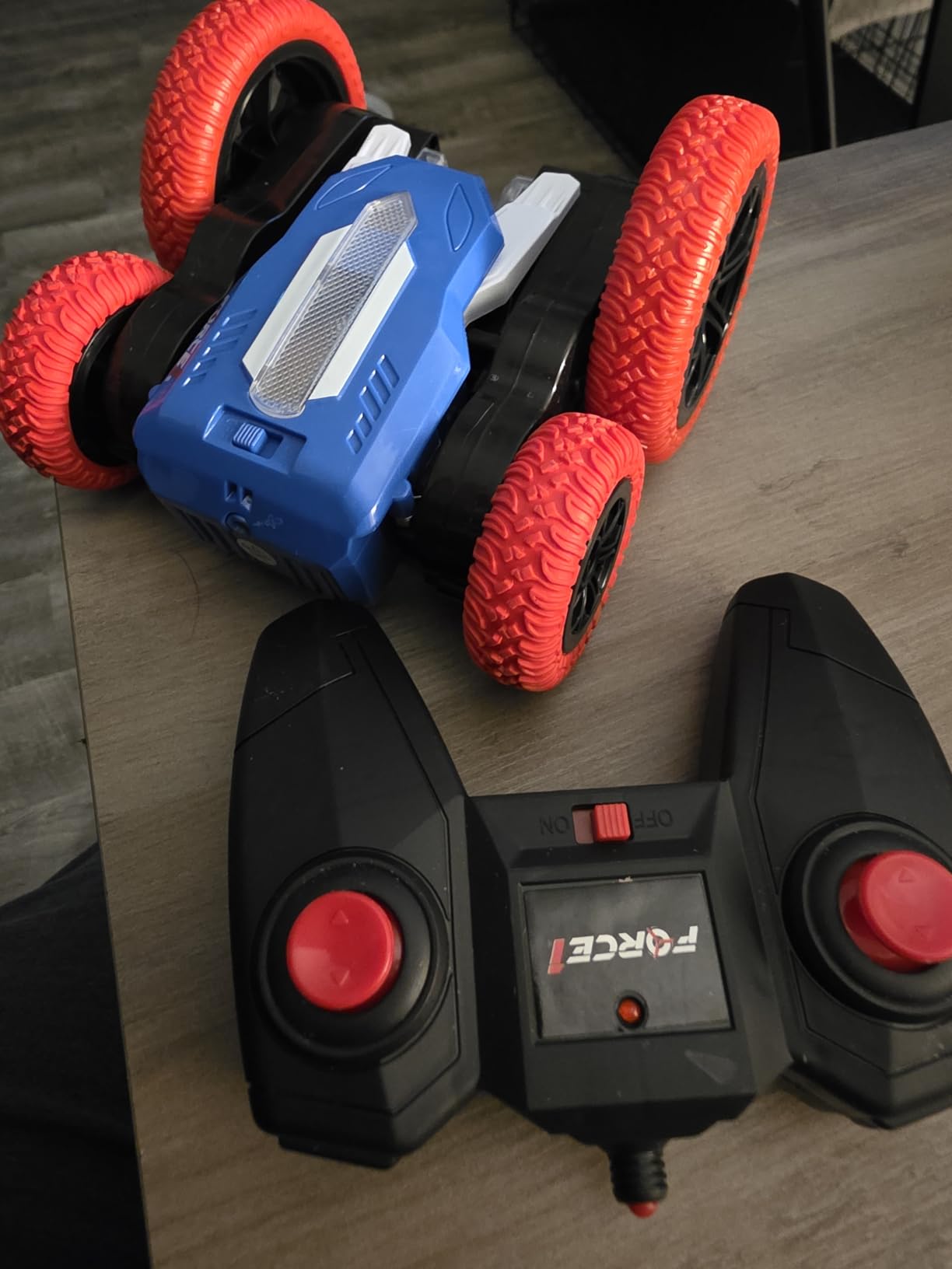 Force1 Tornado Blue LED Remote Control Car for Kids- Double Sided Driving Fast RC Cars 360 Flips, Outdoor 4WD Off Road Stunt RC Car, All Terrain Tires, RC Crawler Rechargeable Battery, 2.4GHz Remote customer photo 1