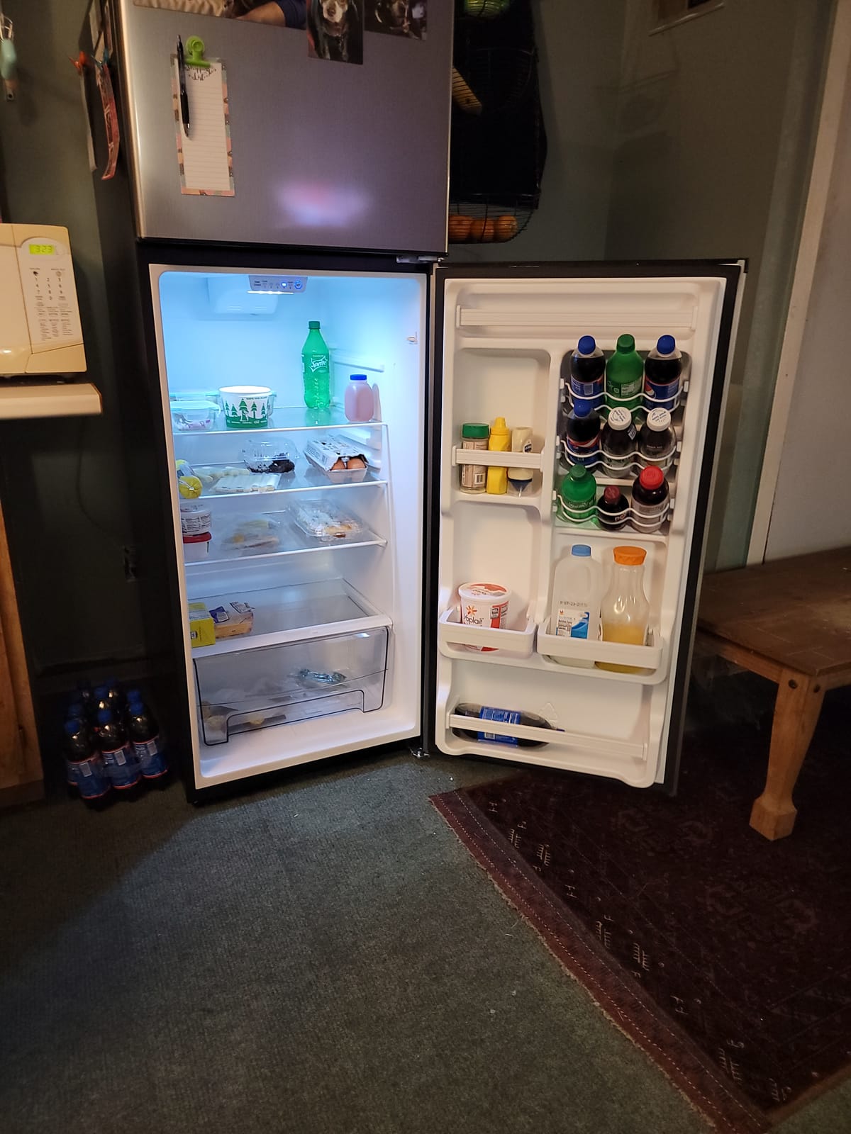Galanz GLR12TS5F Refrigerator, Dual Door Fridge, Adjustable Electrical Thermostat Control with Top Mount Freezer Compartment, 12.0 Cu.Ft, Stainless Steel, 12 customer photo 1
