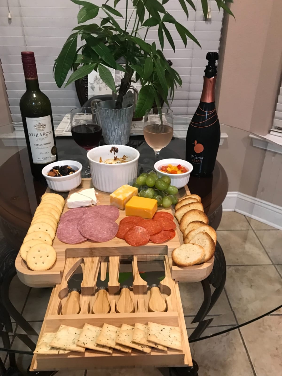 Bamboo Cheese Board and Knife Set with Slide-Out Cutlery Drawer customer photo 1