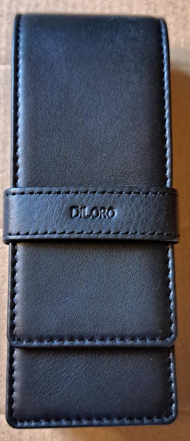 DiLoro Leather Triple Pen Case Pencil Pouch Holder for Three Fountain Ballpoint Rollerball Pens and Pencils customer photo 2