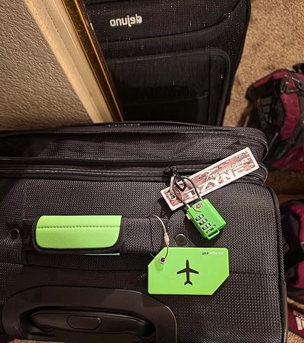 Untethered Luggage Tags for Suitcases, 4-Pack, Bag ID Tags, Green customer photo 2