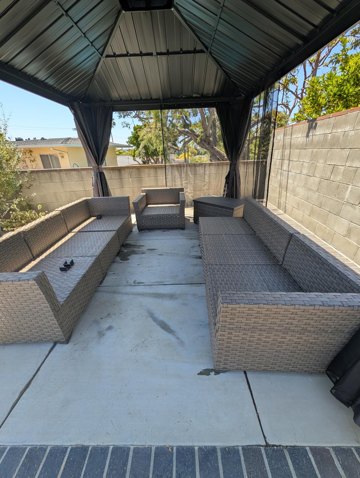 PURPLE LEAF Permanent Hardtop Gazebo 10' X 12' Aluminum, Gray customer photo 2