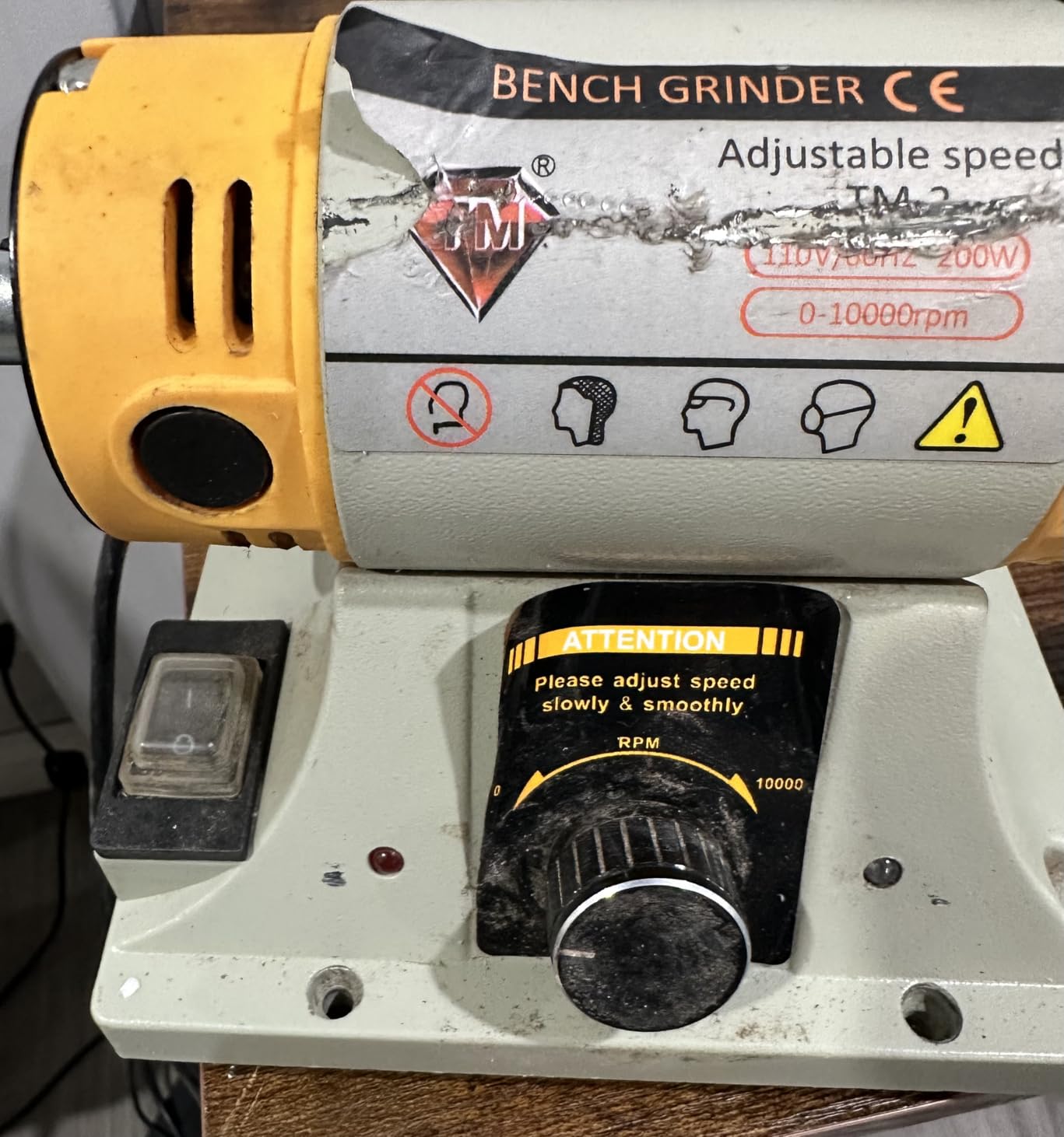 Adjustable Speed Polishing Machine, Multi-Function Bench Lathe Polisher, Bench Grinder, Polishing Machine Used For Jewelry Making, Woodcrafting, Dental, Manual DIY. customer photo 2