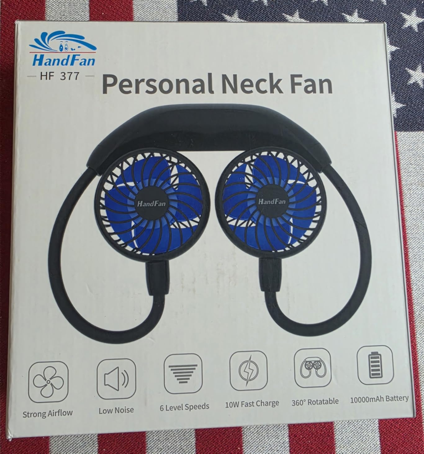 HandFan 10000mAh Portable Neck Fan Rechargeable, 48Hrs Long-Lasted Wearable Personal Fans, Hands Free Necklace Fans, Hanging Cooling Fan for Travel, Hiking, Fishing, Gifts for Women Men customer photo 2