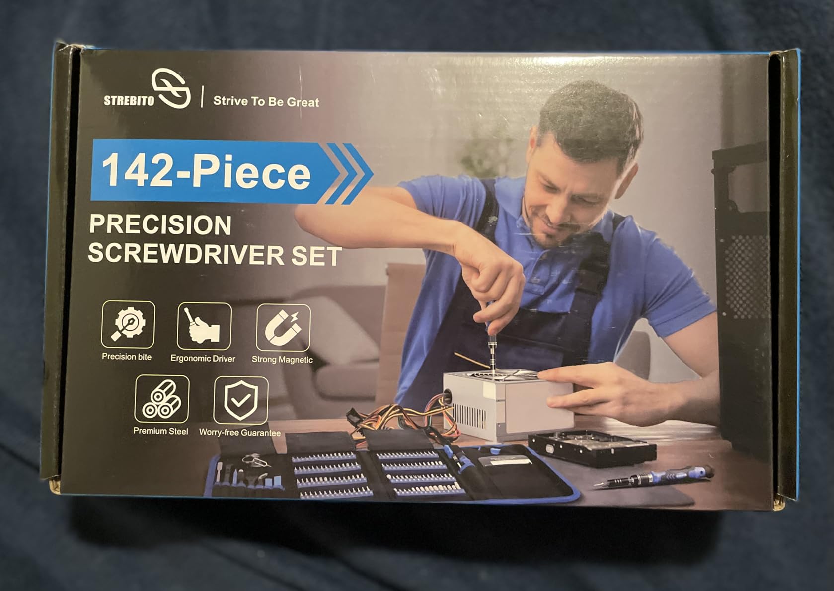 STREBITO Electronics Precision Screwdriver Sets 142-Piece with 120 Bits | Magnetic Repair Tool Kit for iPhone, MacBook, Computer, Laptop, PC, Tablet, PS4, Xbox, Nintendo, Game Console customer photo 1