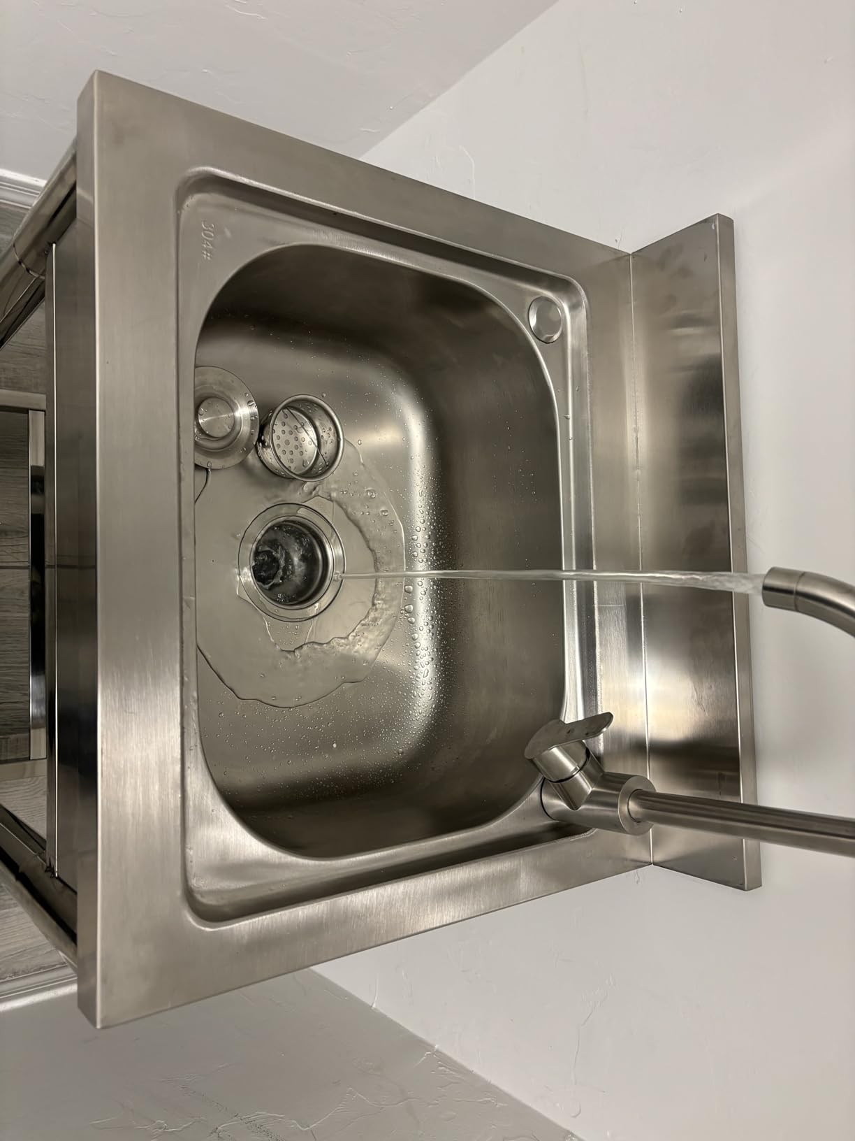 Free Standing Stainless-Steel Single Bowl Commercial Kitchen Sink w/Faucet | Prep & Utility Washing Hand Basin w/Storage Shelve customer photo 2