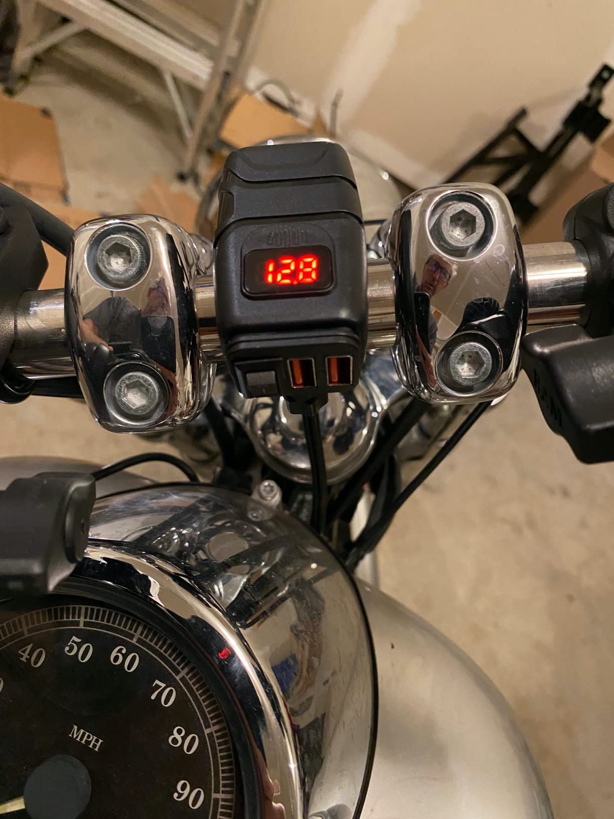 EXTRACTME Motorcycle USB Charger, 6.8A Quick Charge 3.0 Dual USB Motorcycle Phone Charger with Voltmeter & ON/Off Switch, Waterproof Quick Disconnect SAE to USB Adapter for Phone, Tablet, GPS customer photo 2