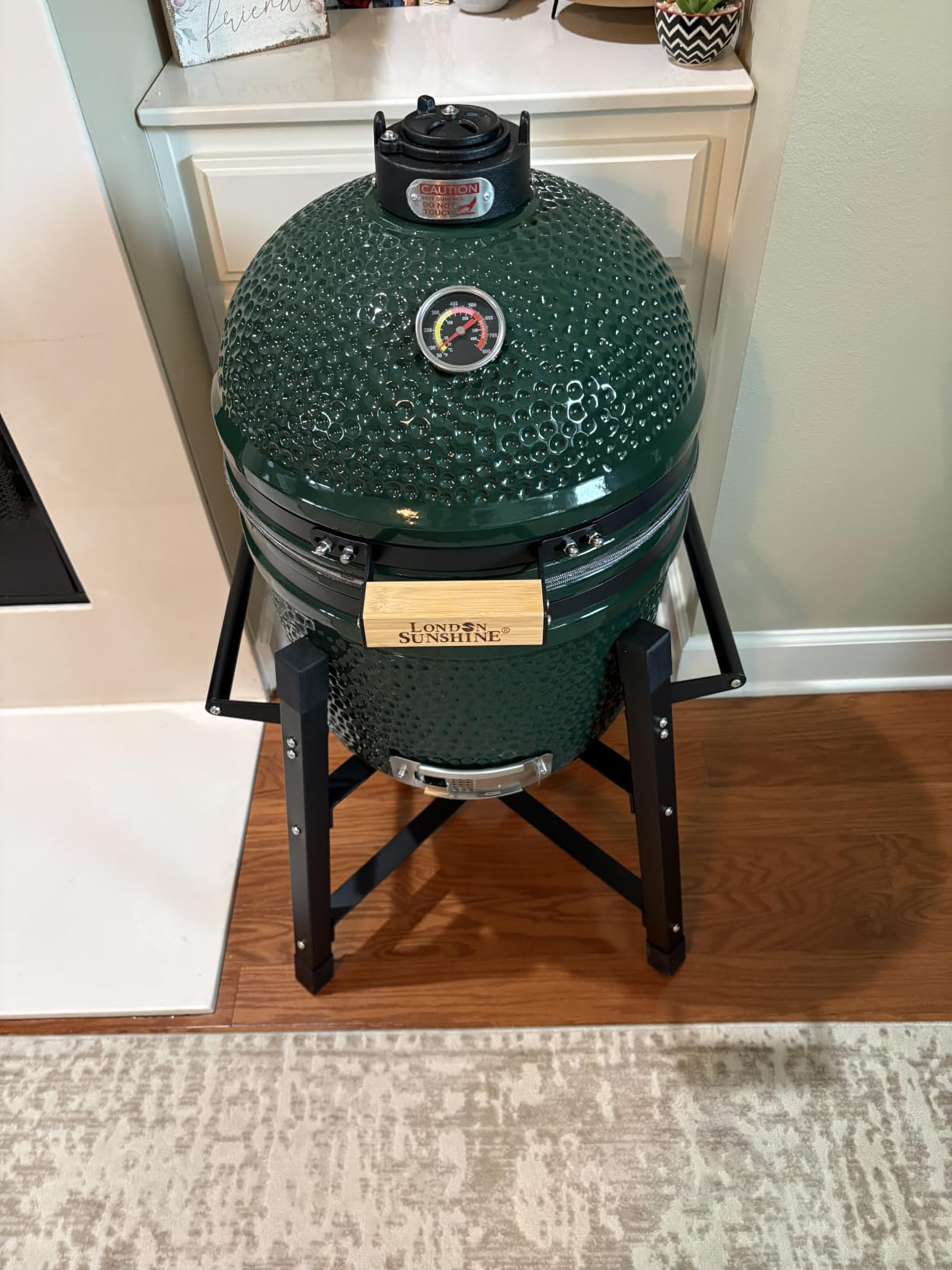 London Sunshine Ceramic Kamado Charcoal BBQ Grill and Smoker, Stainless Steel Grates -15