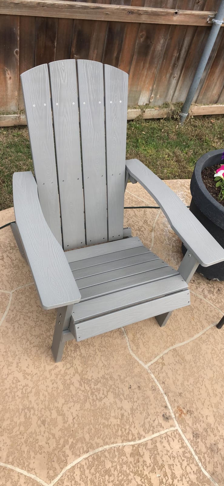 Flash Furniture Charlestown Poly Resin Adirondack Chair - Gray - All Weather - Indoor/Outdoor - Set of 2 customer photo 2