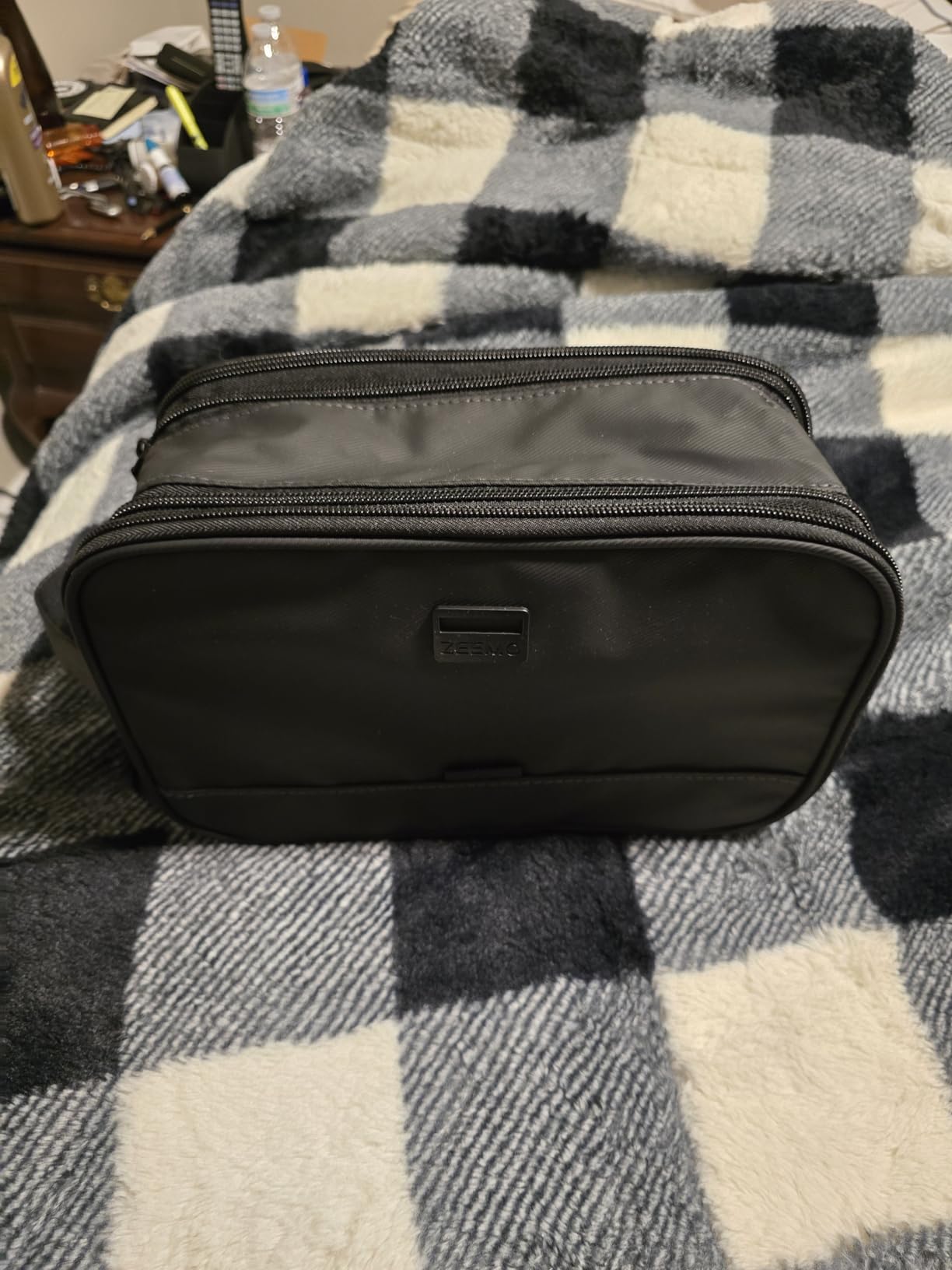 ZEEMO Travel Toiletry Bag for Men, Full Open Dopp Kit with Dual Compartment customer photo 1