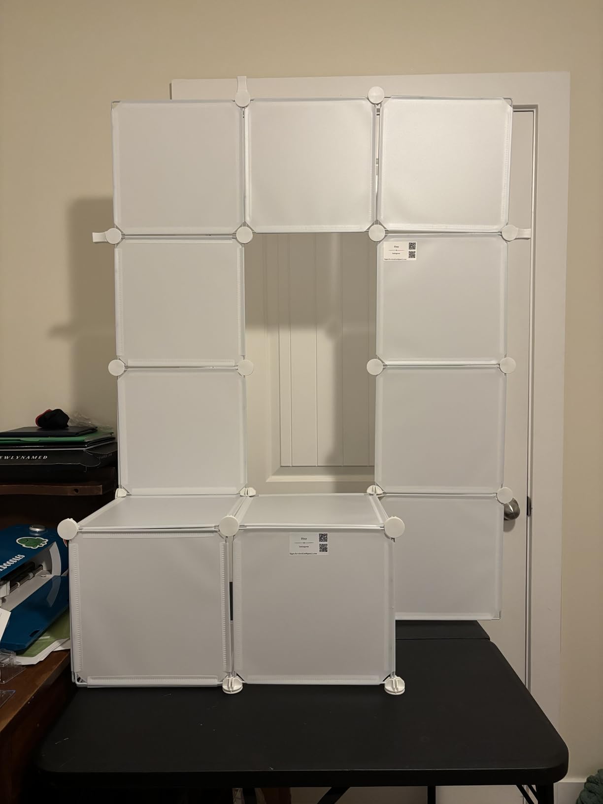 AWTATOS 12 Cube Storage Organizer, Closet Organizer Storage Shelves, White | Portable Closet Organizers, DIY Stackable Storage Cubes Shelves Bookshelf, Plastic Clothes Shelving for Home, Bedroom customer photo 2