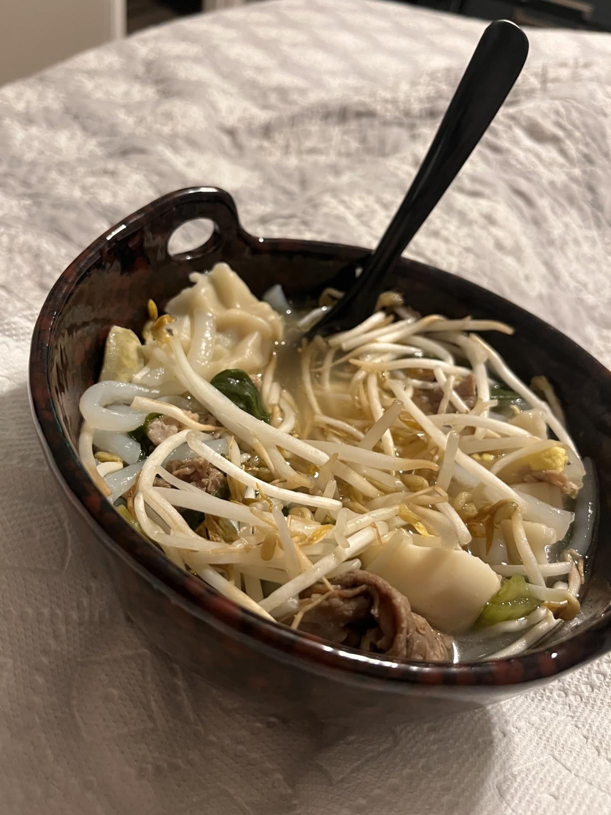 Ramen Bowl with Chopsticks and Spoons Set, 7 Inch Ceramic Noodle Bowl Set of 2, Donburi Bowl Dishwasher Safe for Pho Udon Soba Noodle Salad Pasta, Special Reactive Glazed Navy Bowls Set customer photo 1