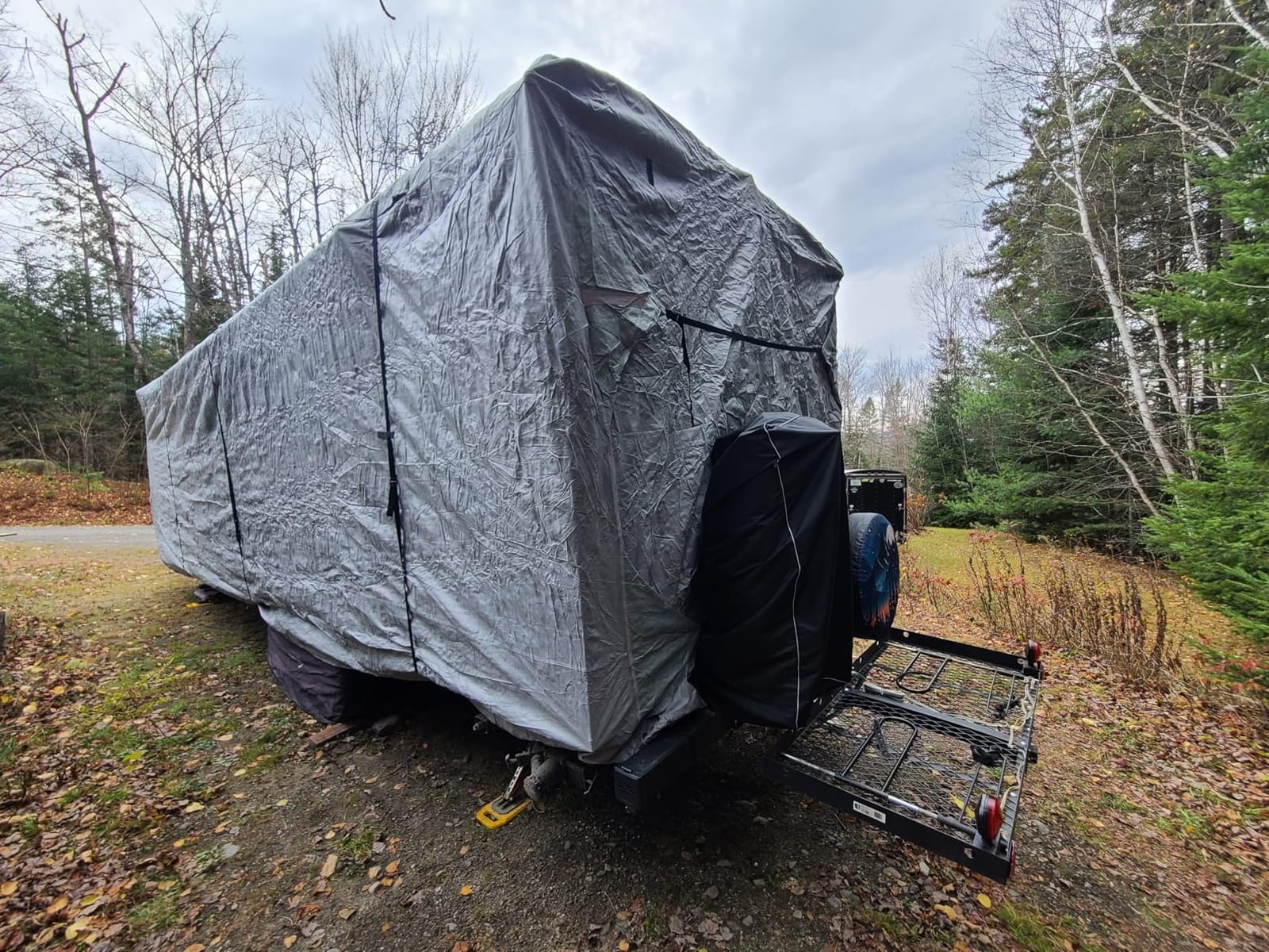 Travel Trailer RV Cover 24' ~ 27', Upgraded 9 Layers Top Waterproof Camper Cover, Heavy Duty Toy Hauler RV Cover for Winter Snow with Tongue Jack Cover, Gutter Covers customer photo 1