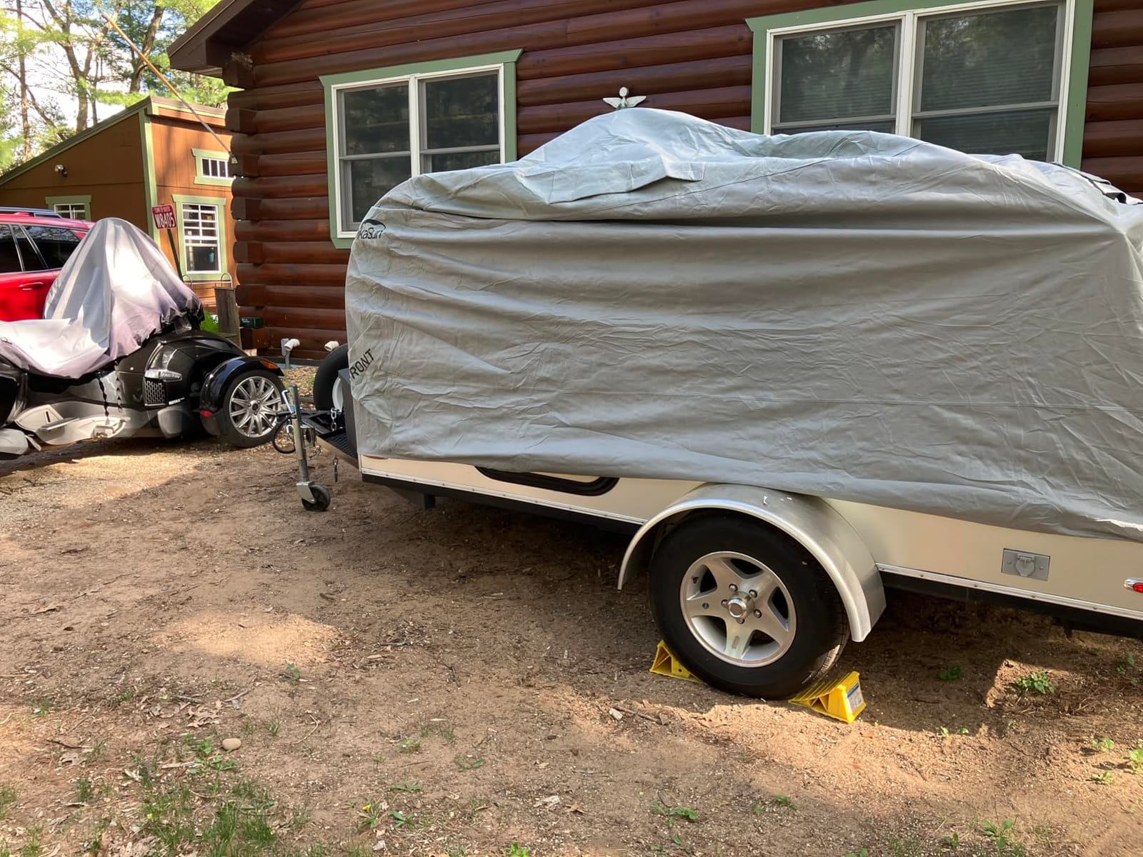 Travel Trailer RV Cover 24' ~ 27', Upgraded 9 Layers Top Waterproof Camper Cover, Heavy Duty Toy Hauler RV Cover for Winter Snow with Tongue Jack Cover, Gutter Covers customer photo 2