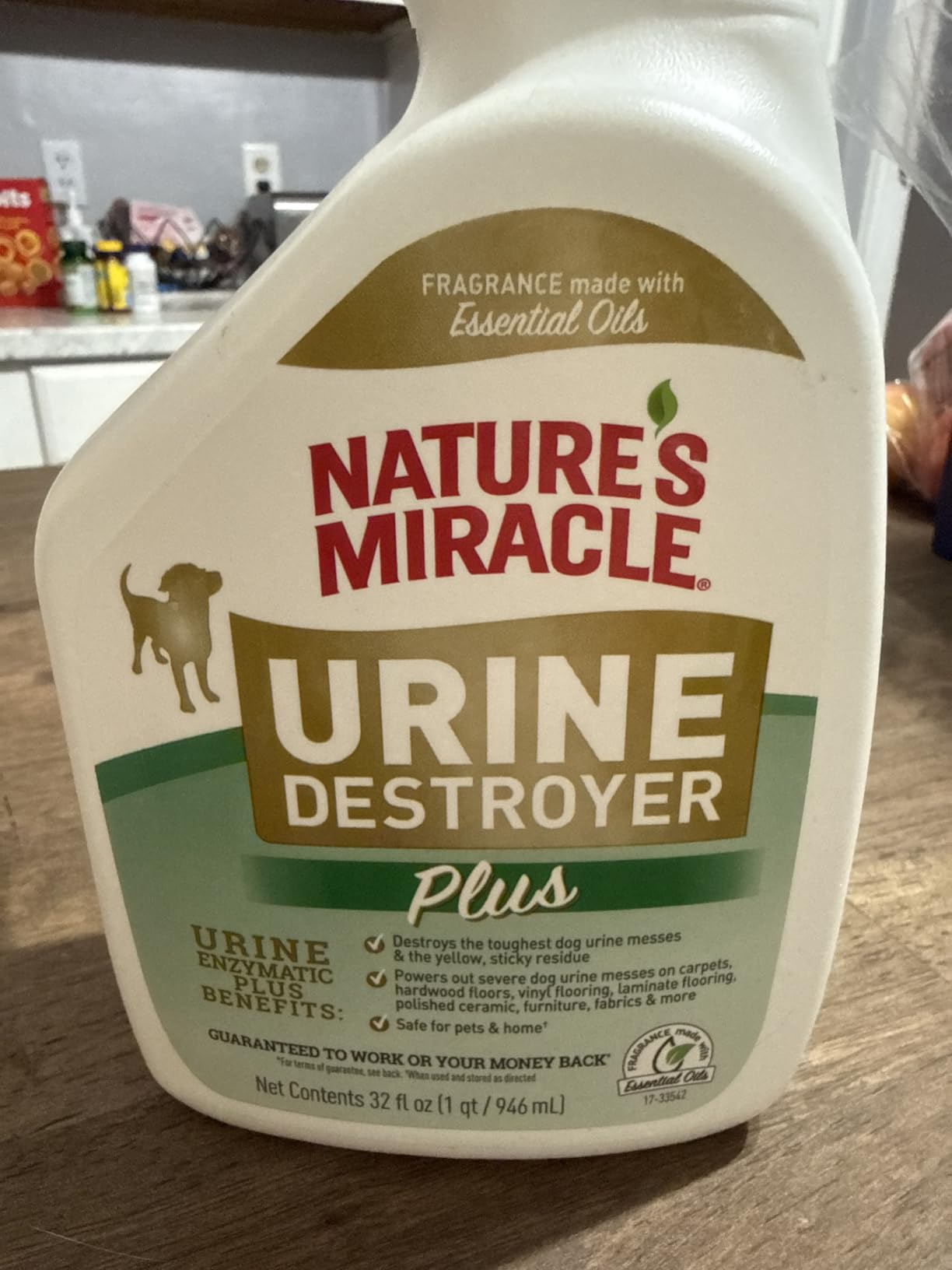 Nature's Miracle Urine Destroyer Plus for Dogs, Enzymatic Formula for Severe Dog Stains, 32 oz customer photo 1