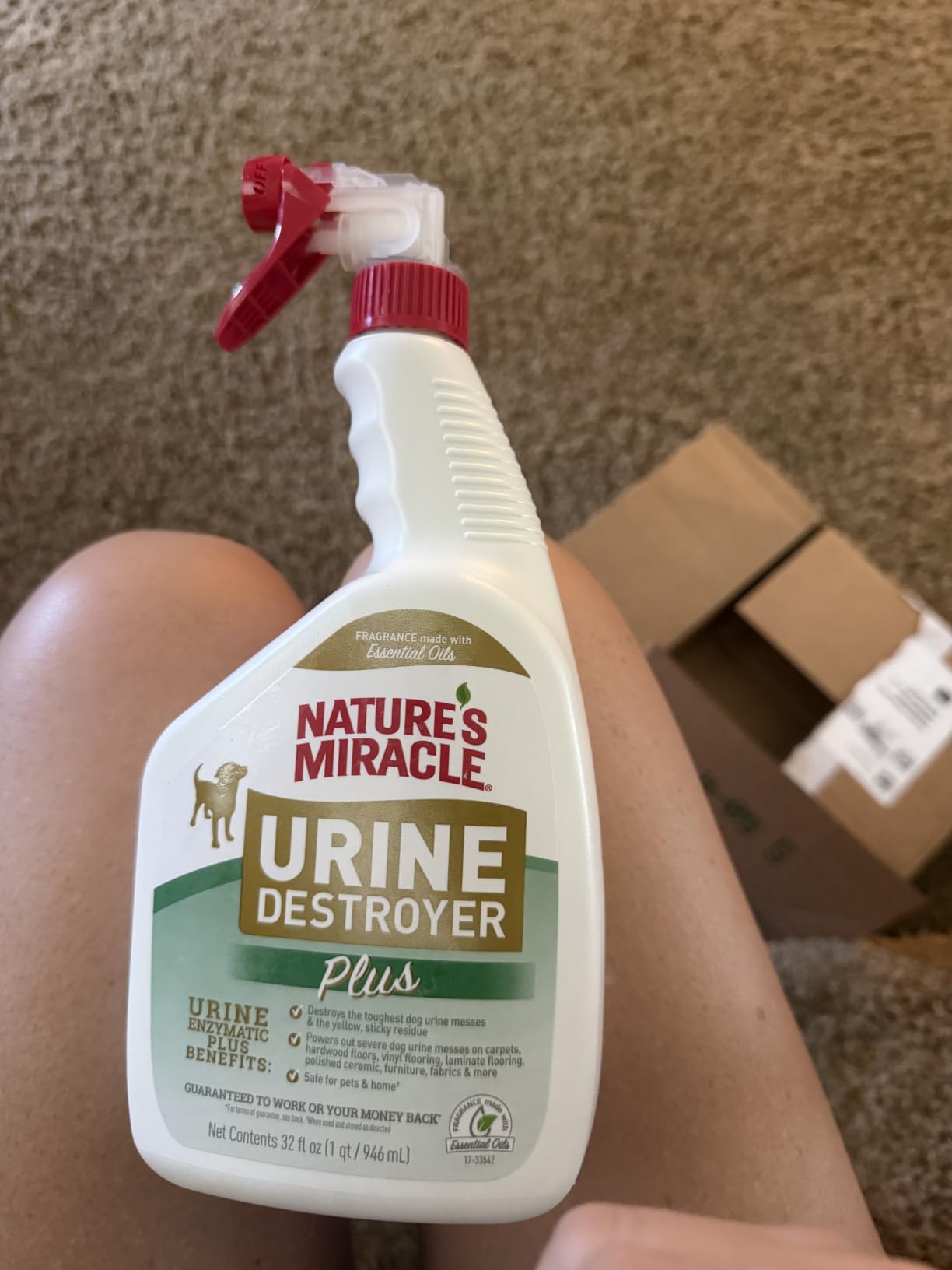 Nature's Miracle Urine Destroyer Plus for Dogs, Enzymatic Formula for Severe Dog Stains, 32 oz customer photo 2