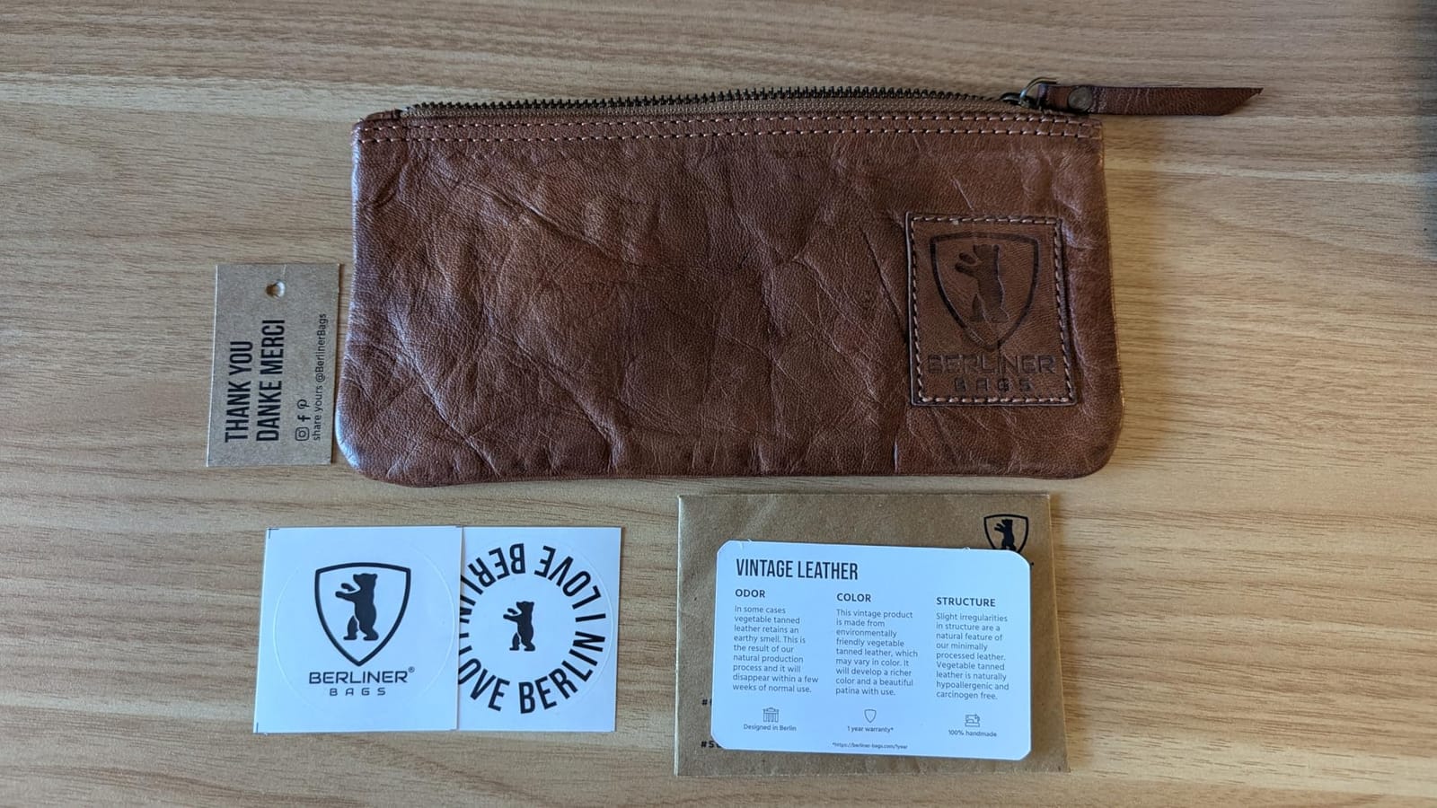 BERLINER BAGS Vintage Leather Pencil Case For Men and Women | Genuine Leather Pencil Pouch, YKK Metal Zipper, Fits Pens & Small Makeup Items, For Work and University customer photo 2
