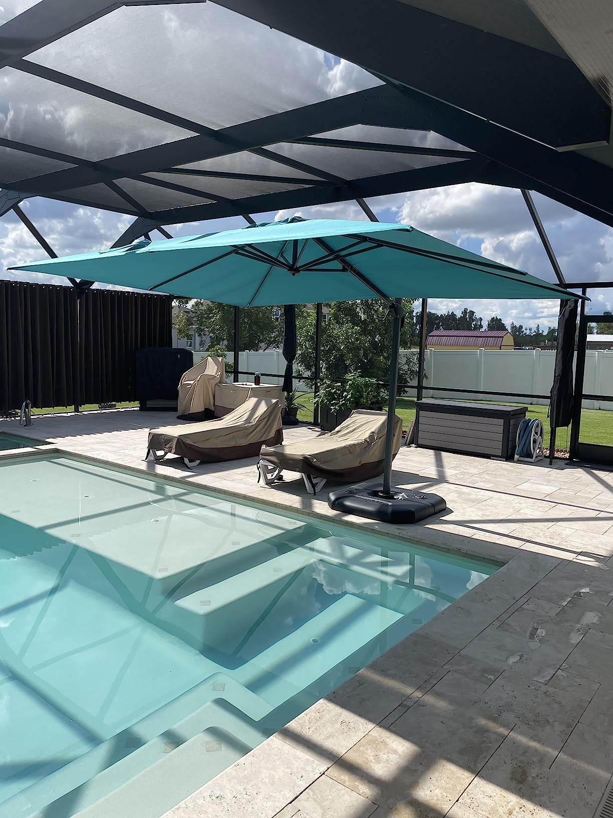 PURPLE LEAF Patio Umbrella Base SBL4090 Water &Sand Filled Weighted Base Outdoor Umbrella Base for Offset Cantilever Umbrella 200 Lbs customer photo 2
