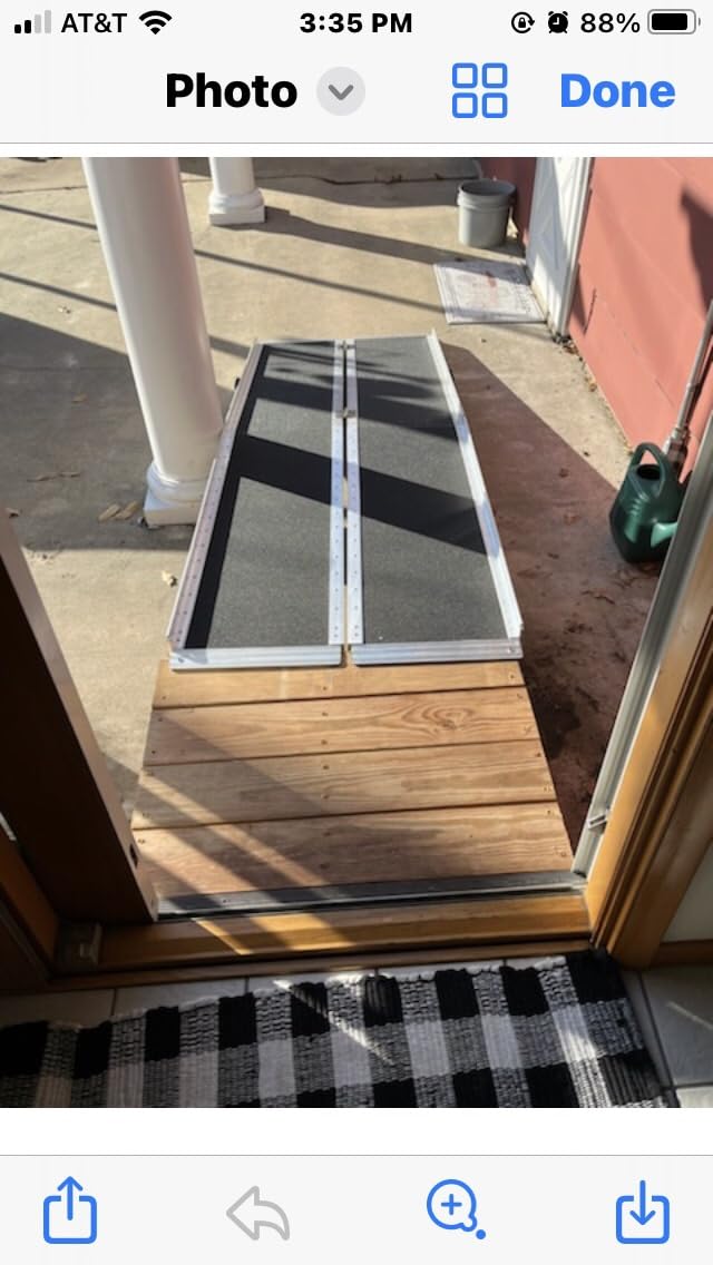 4FT Portable Wheelchair Ramp, Handicap Ramps for Home Steps Doorways | 800LBS Load-Bearing, 4-12 Inch Steps, Non-Slip, Aluminum, Foldable, Tool-Free Assembly, Handle, for Scooters/Threshold/Entry customer photo 1