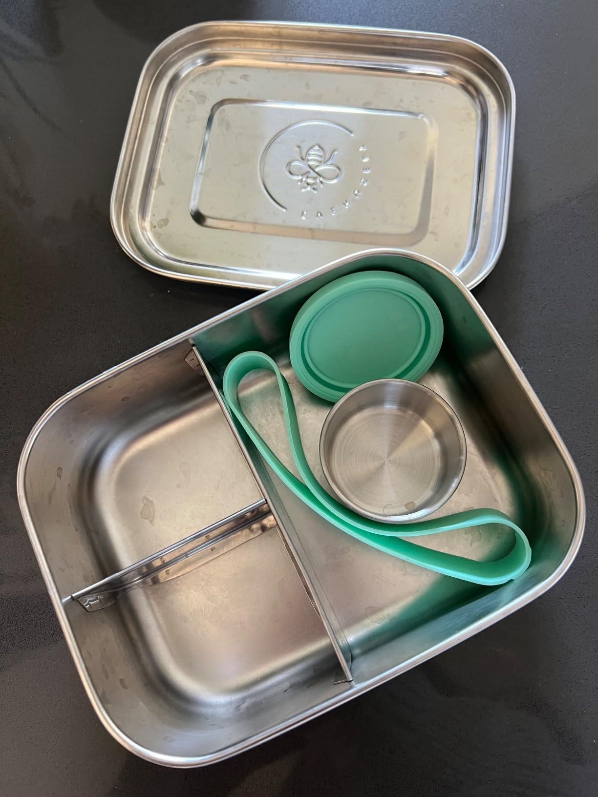 Stainless Steel Bento Box + Condiment Container - Green, 27oz / 0.8 L customer photo 1
