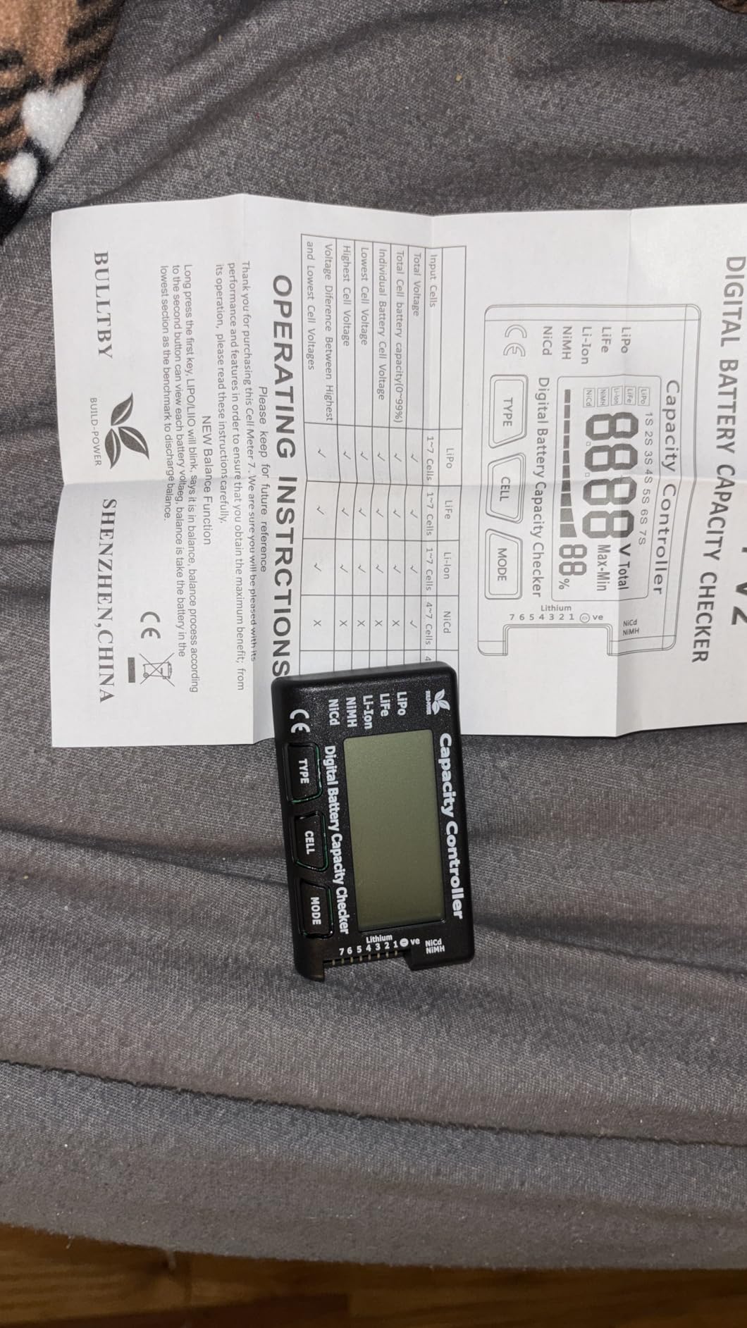 QWORK RC Battery Capacity Checker 2-7S LiPo Li-ion NiMH - Multi-Mode Voltage Display for Drone, RC Car & Airplane customer photo 1