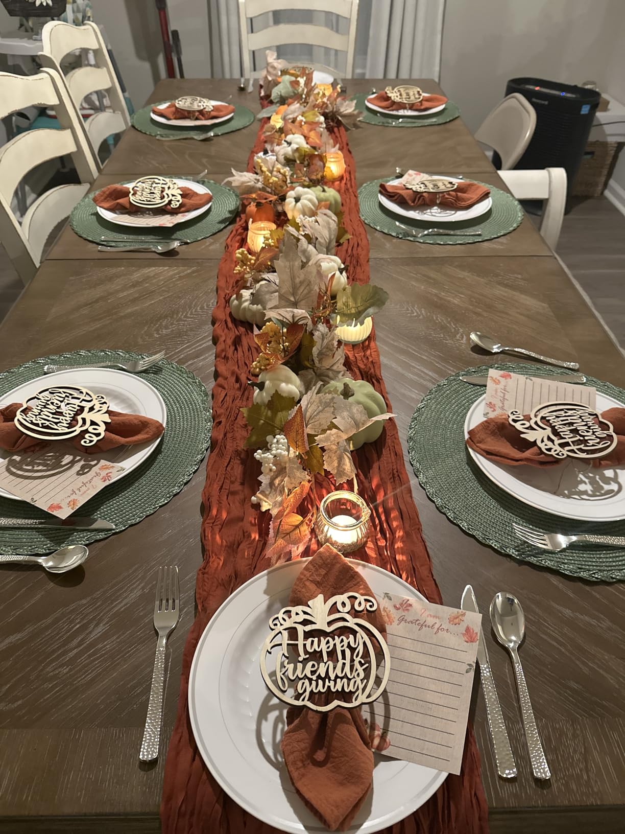 Fall Table Runner Terracotta Cheesecloth Boho Wedding Thanksgiving Decor customer photo 2