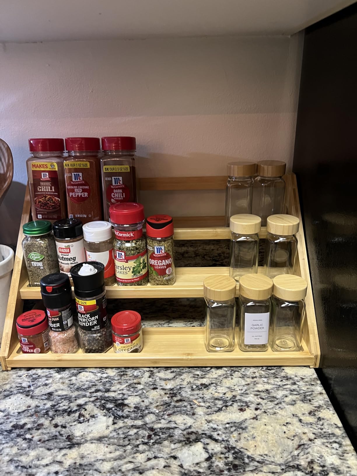 DIMBRAH Spice Jars with Label 24Pcs,Seasoning Containers,Glass Spice Jars with Bamboo Lids,Kitchen Essentials,Spices Container Set,Kitchen Set,Seasoning Organizer,A total of 96 oz customer photo 2