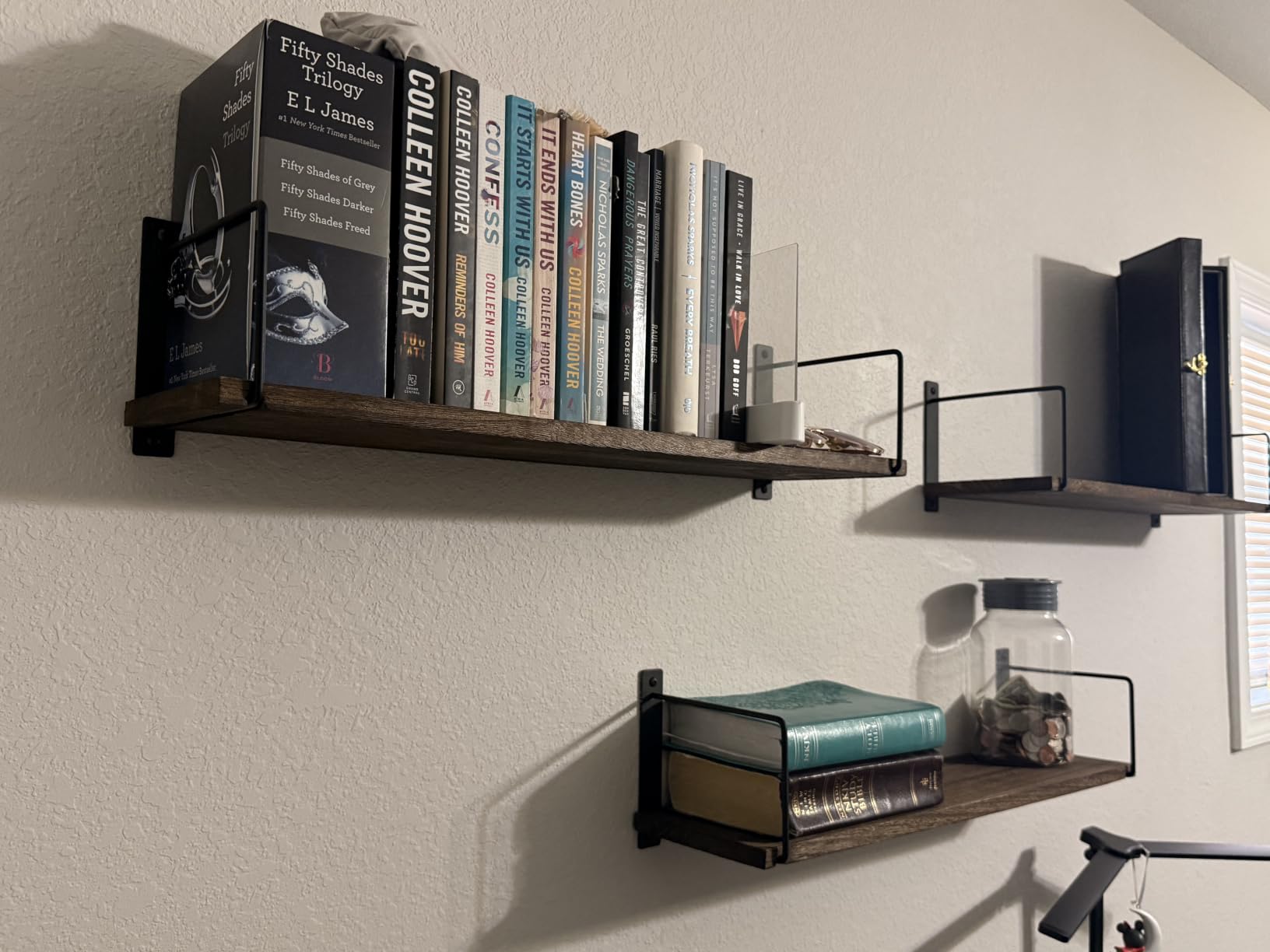 Floating Shelves, 24 In Bookshelves for Room Wall, Shelves on Wall (Wooden) | Wall Shelves, Easy to Install Wall Mounted Shelves, Set of 3, Rustic Wood Shelves for Wall Decor, Hanging Shelves customer photo 1