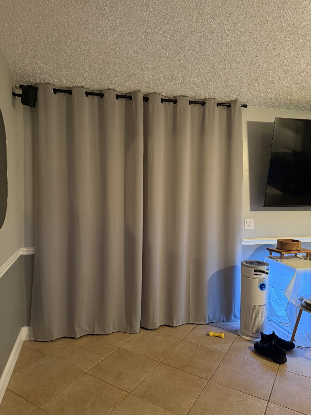 Byondeth Curtain Rods for Windows 16 to 144 Inches Adjustable Length 1 Inch Diameter Window Curtain Rod with Aluminium Finials, Black customer photo 1