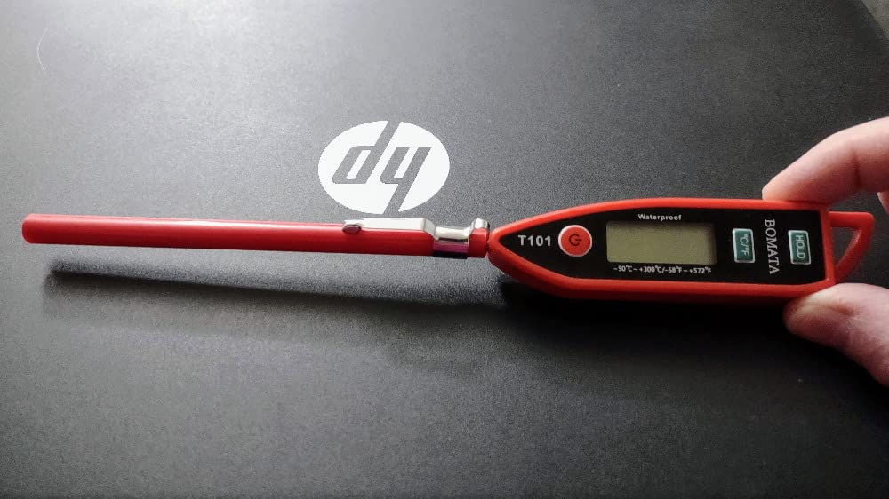 BOMATA Digital Water Thermometer for Liquid, Meat, Cooking, IPX7 Waterproof | Instant Read Food Thermometer, 5in Long Probe for Candle, Water, Meat, BBQ! T101 (White Color) customer photo 1