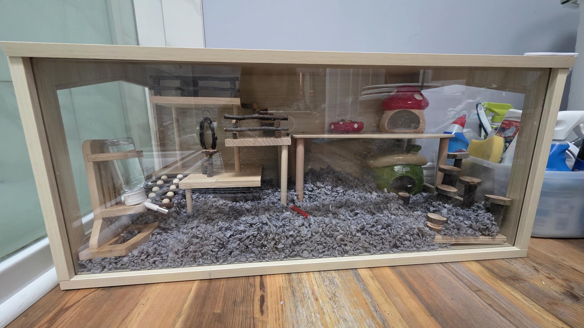 Prolee Hamster Cage Chewproof Wooden 40 Inch Guinea Pig Cages Mice and Rat Habitat Openable Top with Acrylic Sheets Solid Built customer photo 1