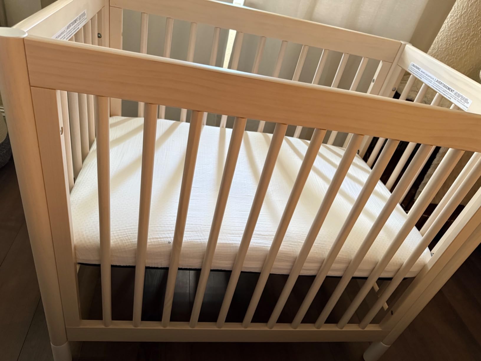 Babyletto Gelato 4-in-1 Mini Crib, Natural Walnut and Brushed Gold Feet customer photo 2